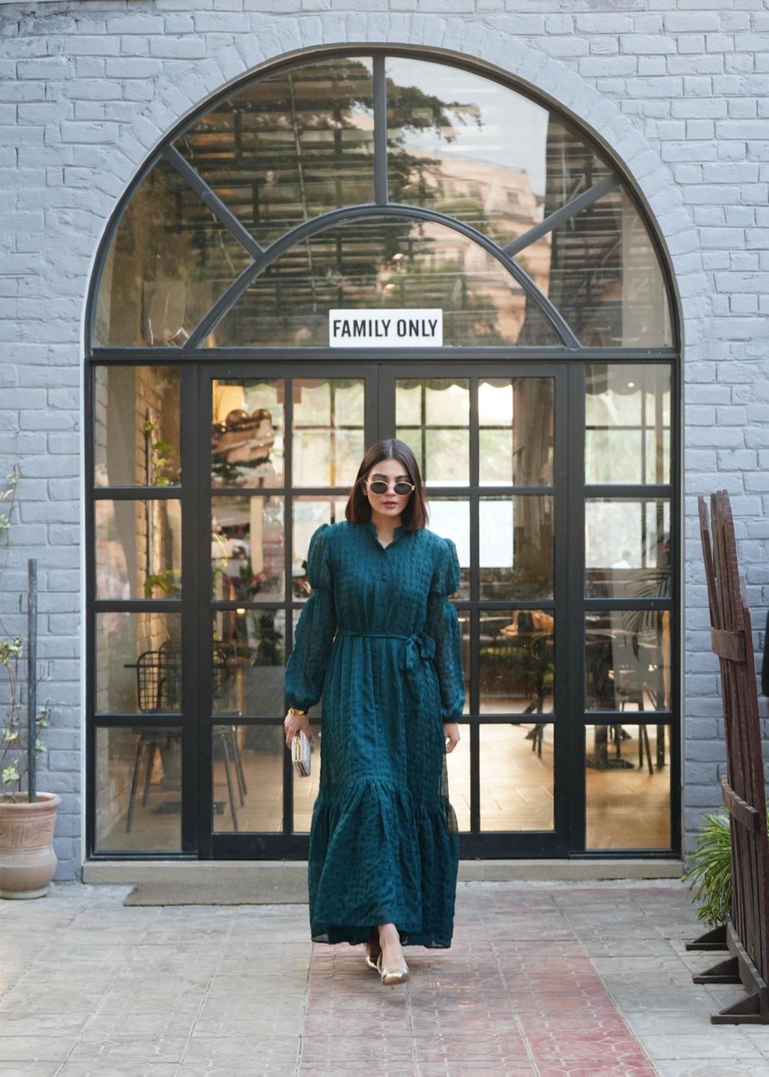chiffon Dress in Sea green