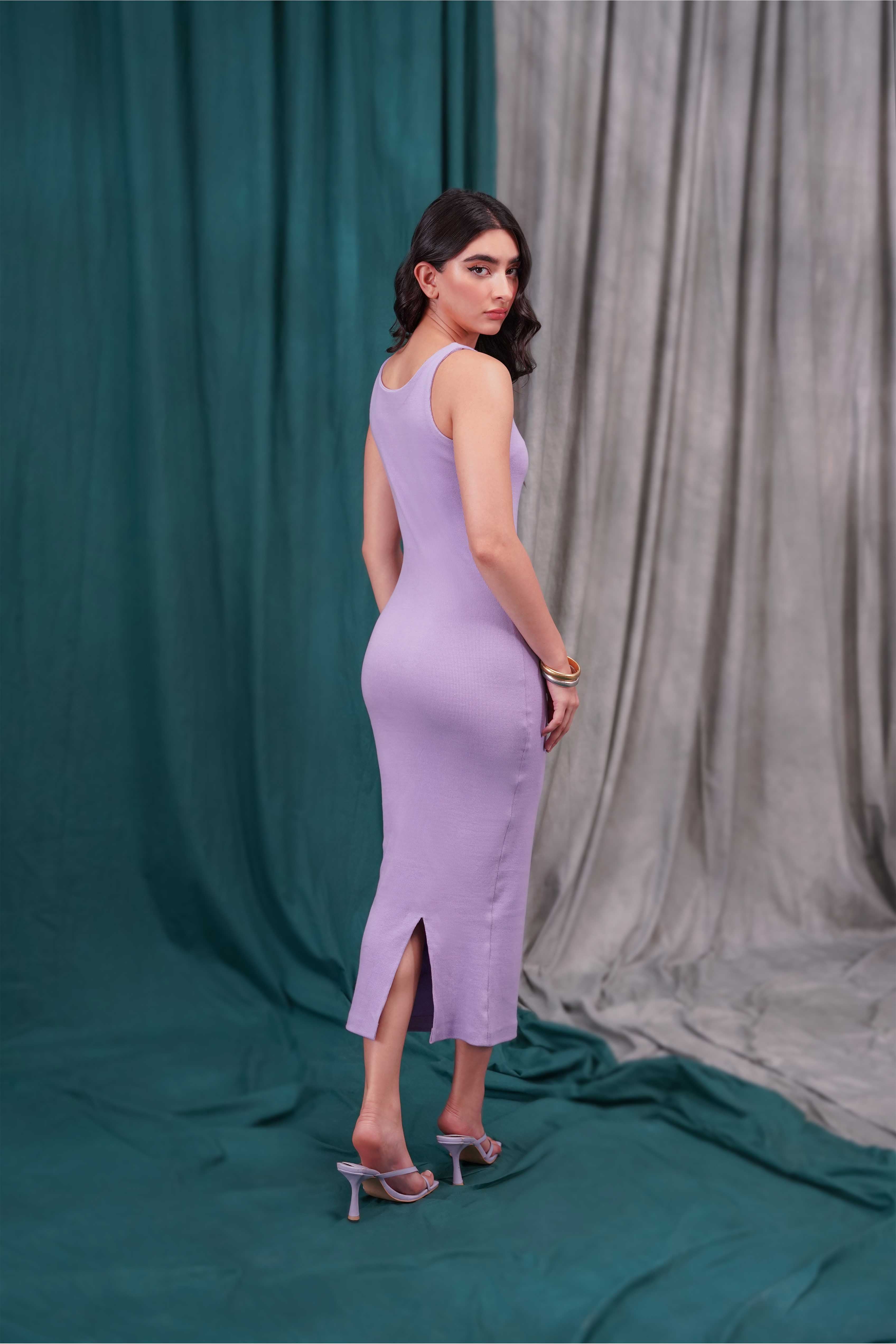 zari cotton Dress in Purple