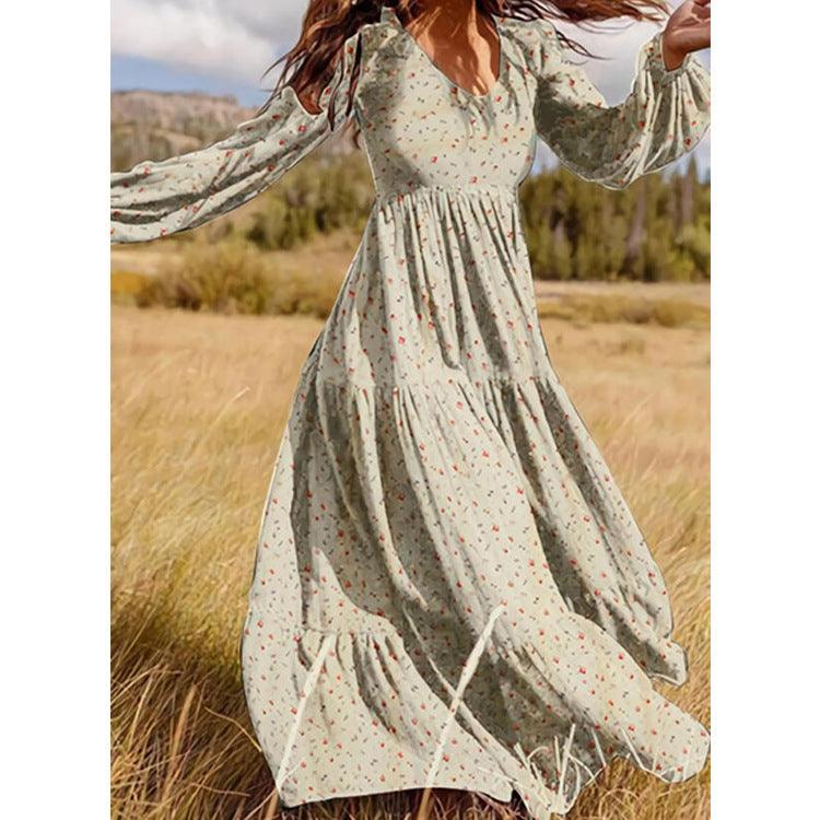 Effortlessly Chic: Women's V-Neck Chiffon Swing Dress for Casual Occasions