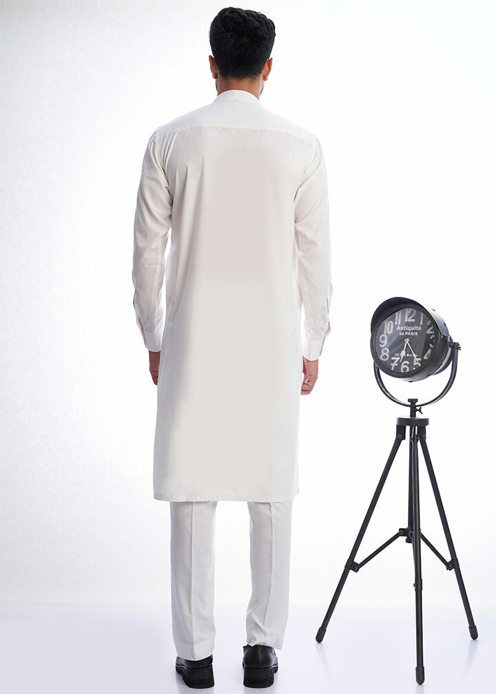 cotton viscose Kurta Set in Off-white by House Of Arsalan Iqbal