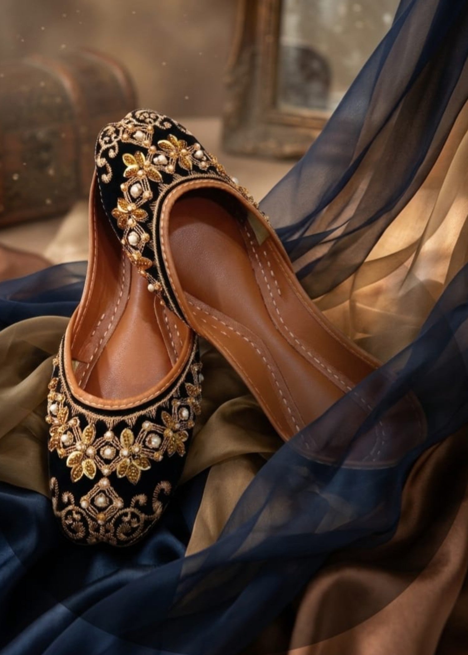 Khussa in Black by - High Quality Women Khussa DTQ9683