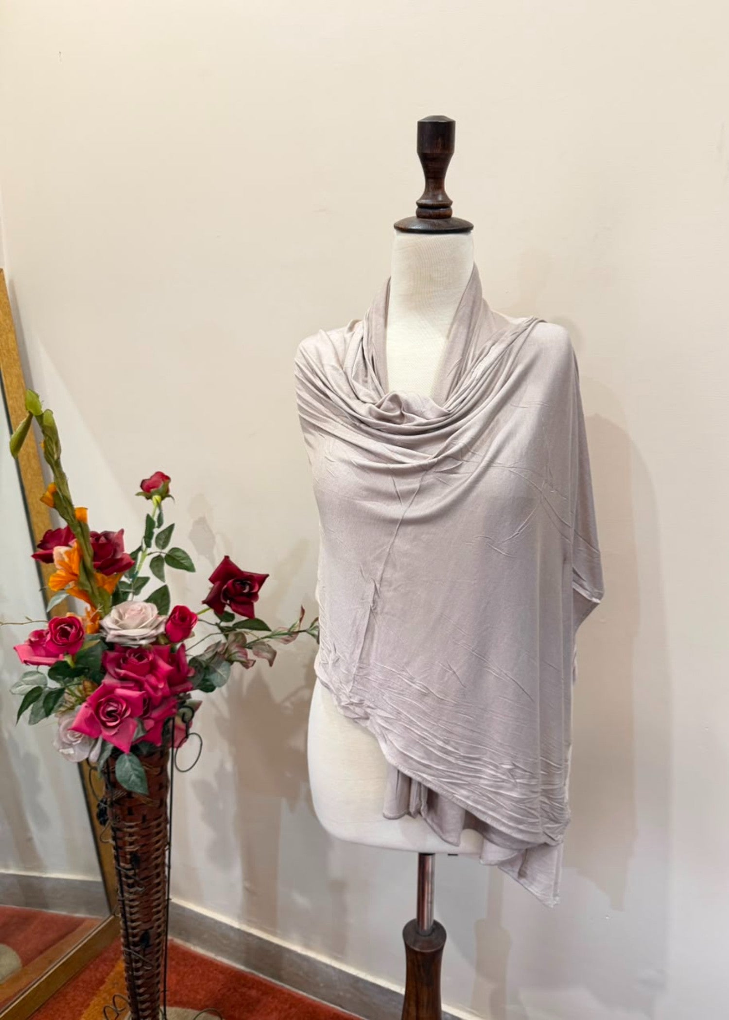 jersey knit Hijab in Eggshell