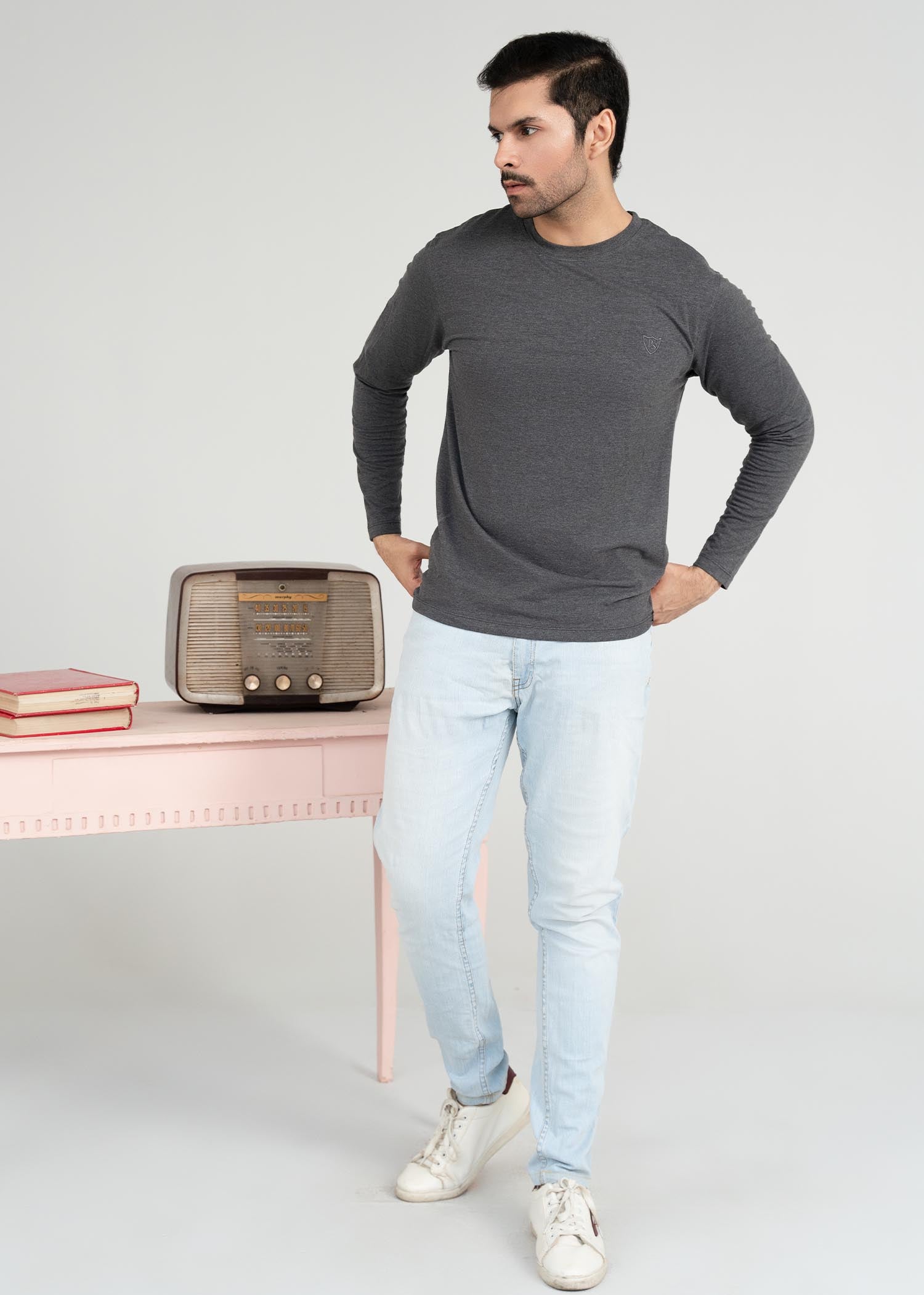 spandex T Shirt in Grey