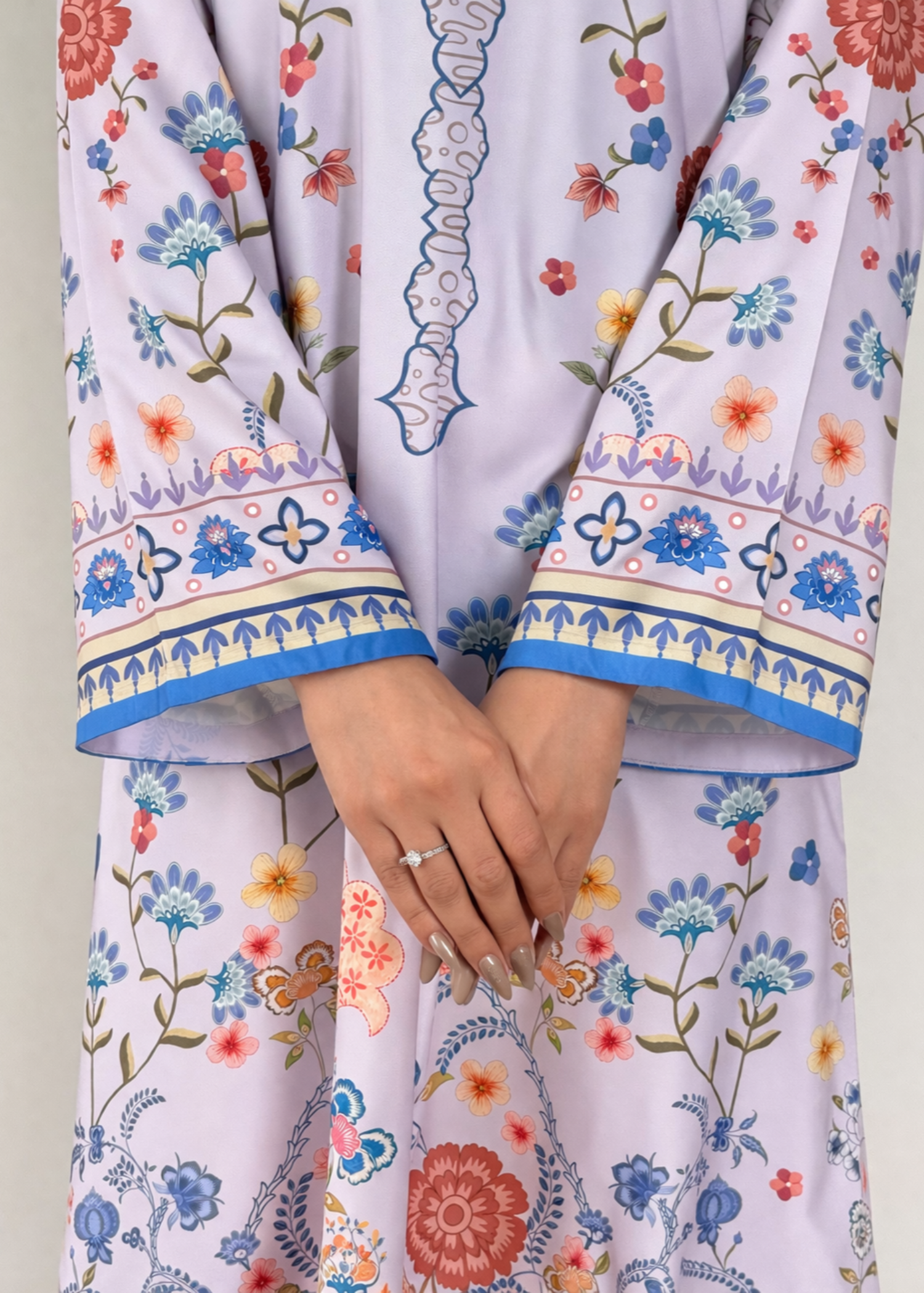 crepe Kaftan in Lilac