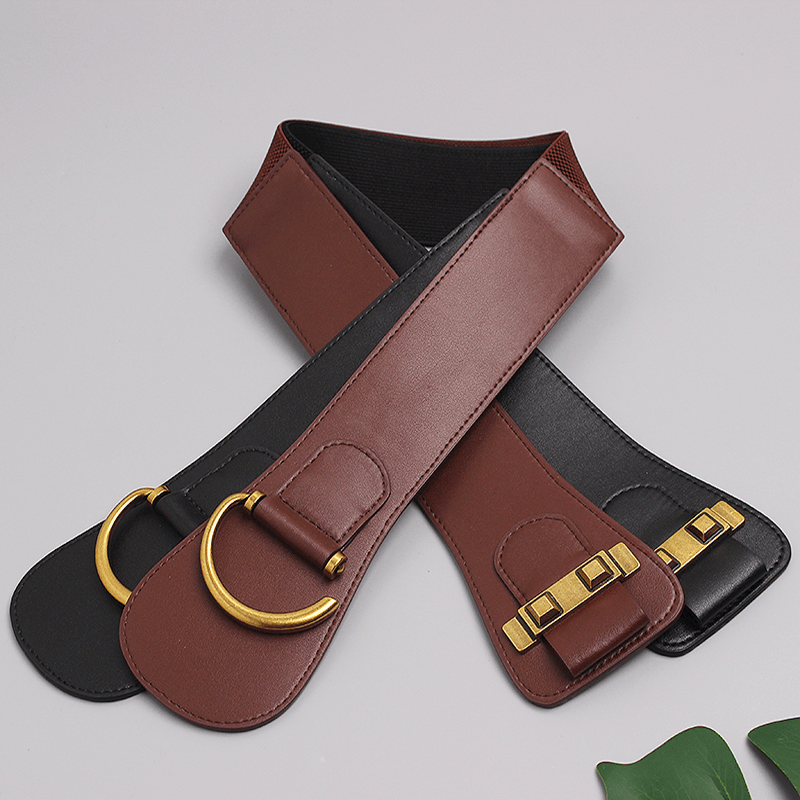 Wide Belt Women'S Elastic Decoration with Dress, Waist Sweater, Versatile Waist down Jacket, Coat Waist Seal