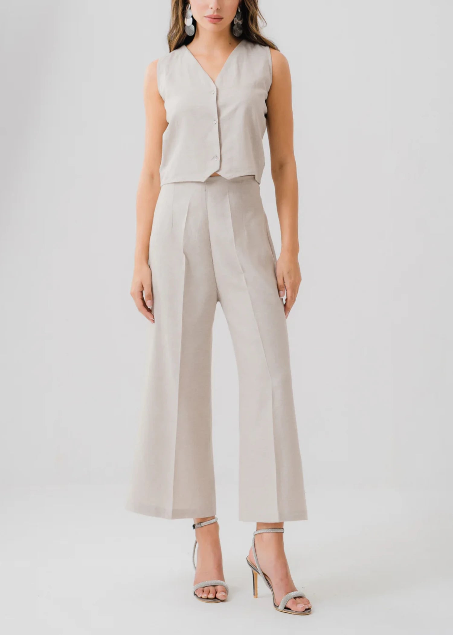 linen Trousers in Beige