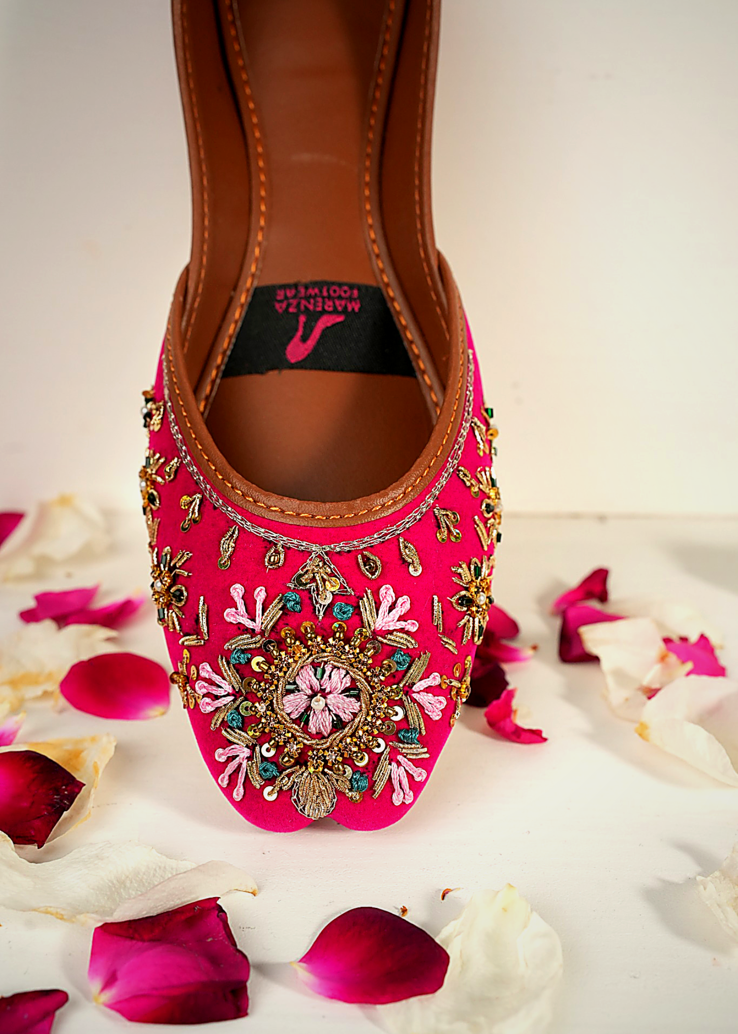 Khussa in Deep pink by - High Quality Women Khussa KPW6367