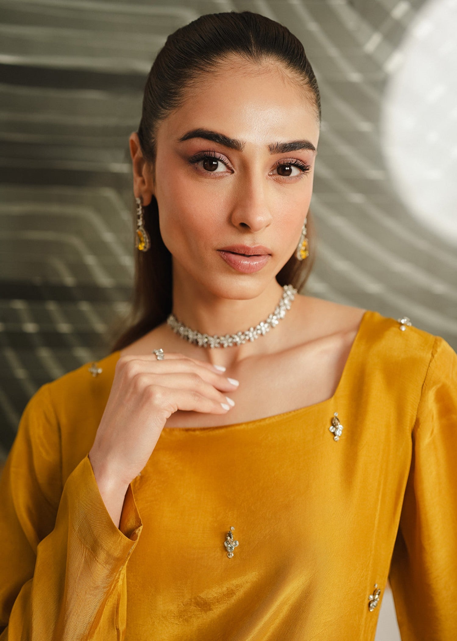 silk Kurti in Mustard