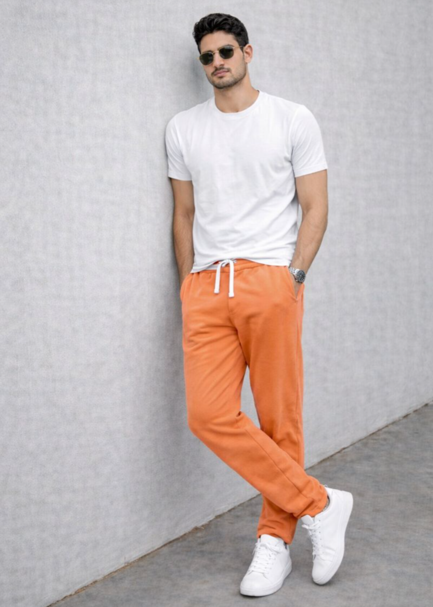 fleece Trousers in Orange