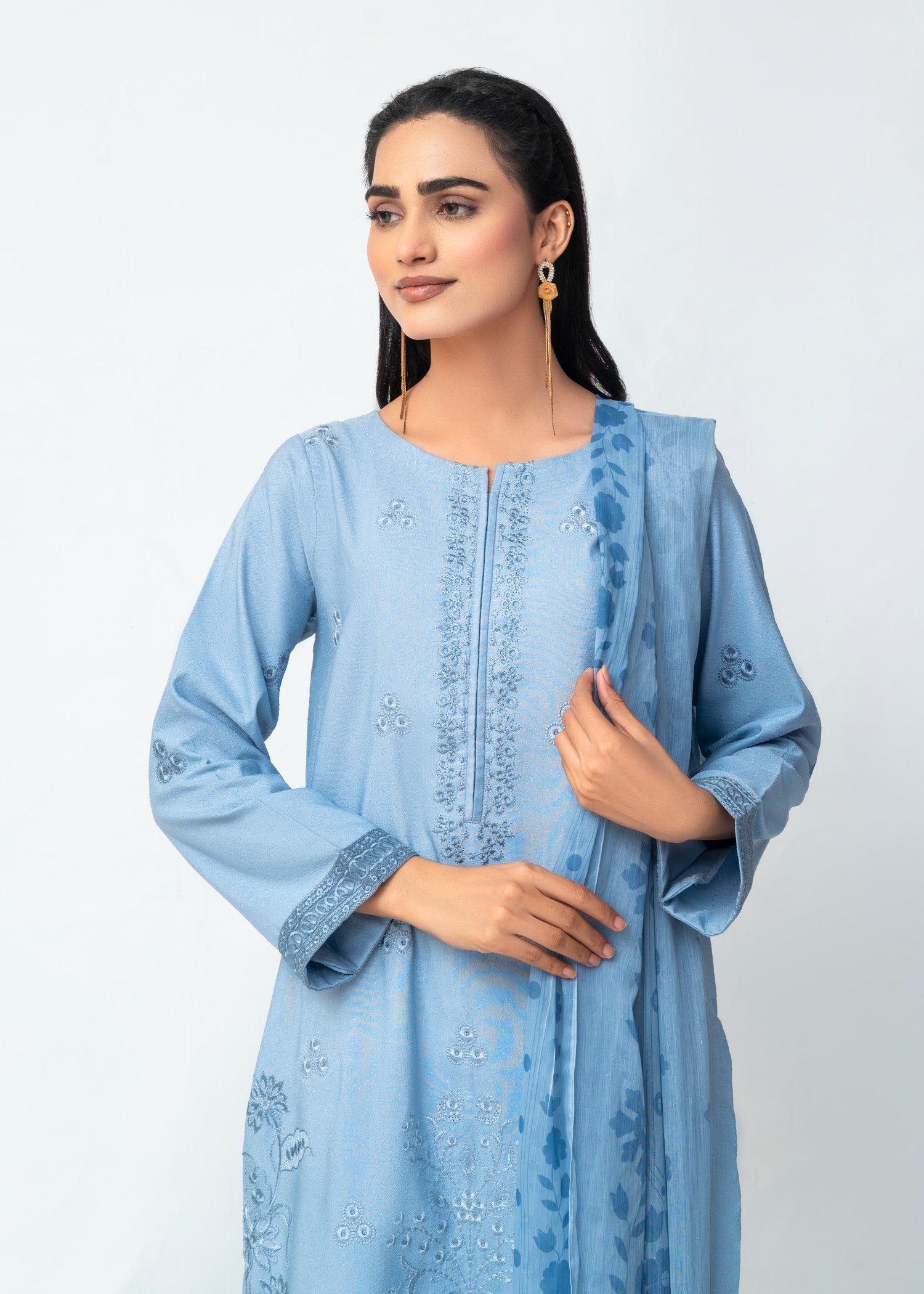 karandi Kurta Set in Sky blue