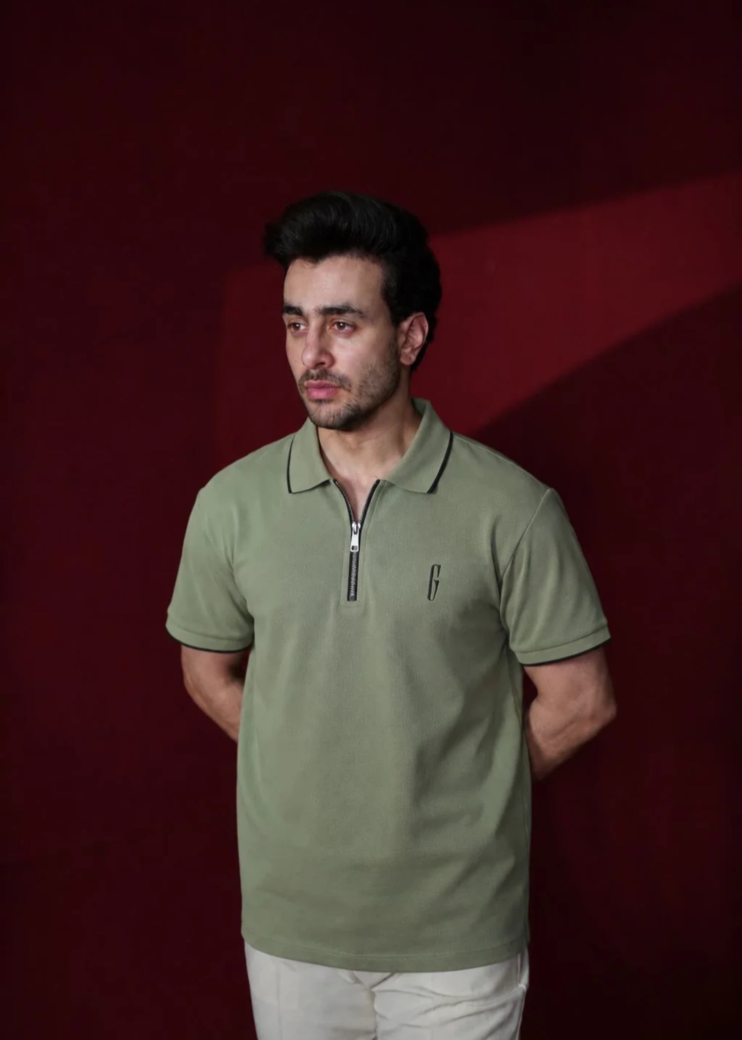 cotton jersey Polo Shirt in Apple green