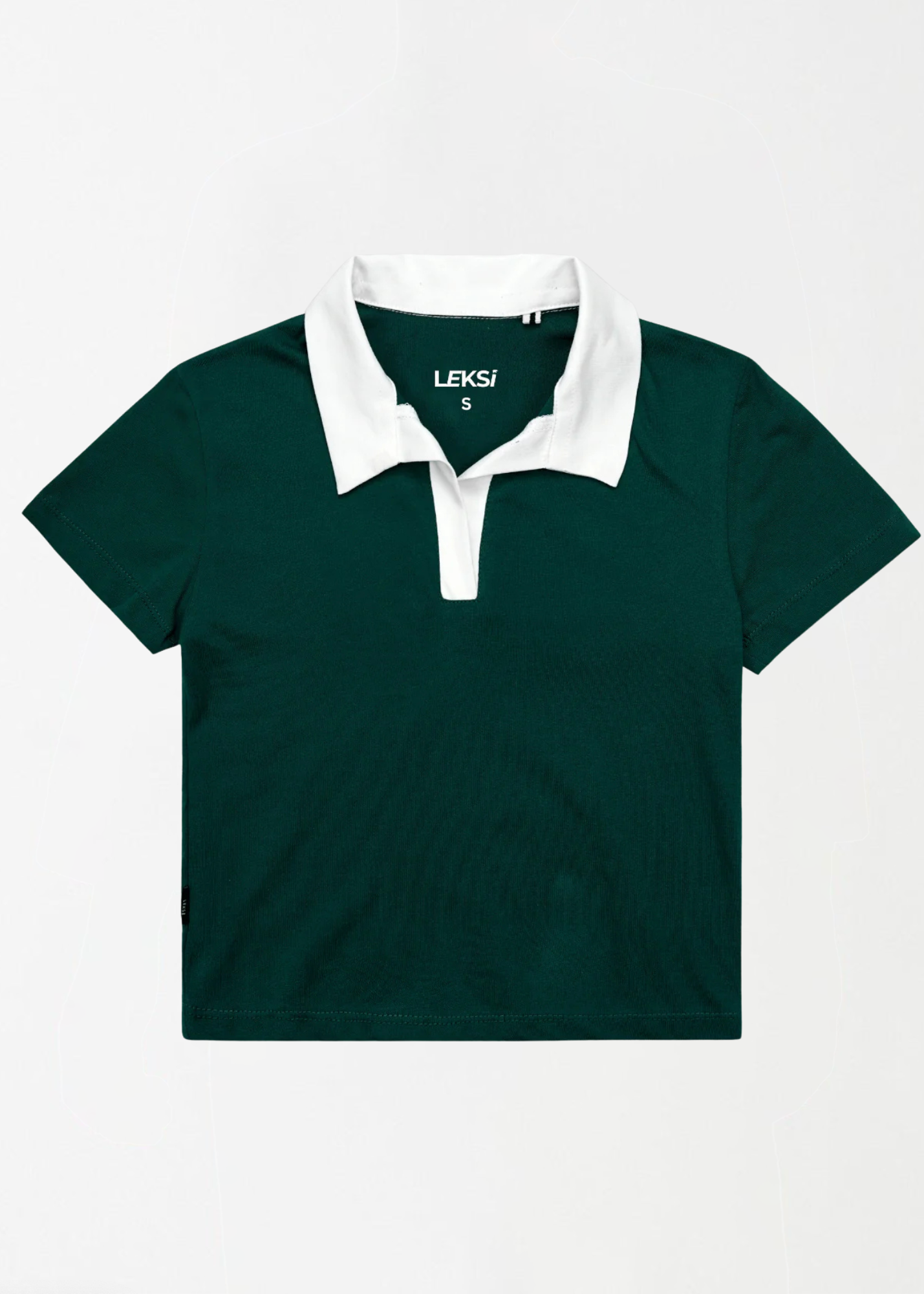 ribbed lawn Polo Shirt in Dark green