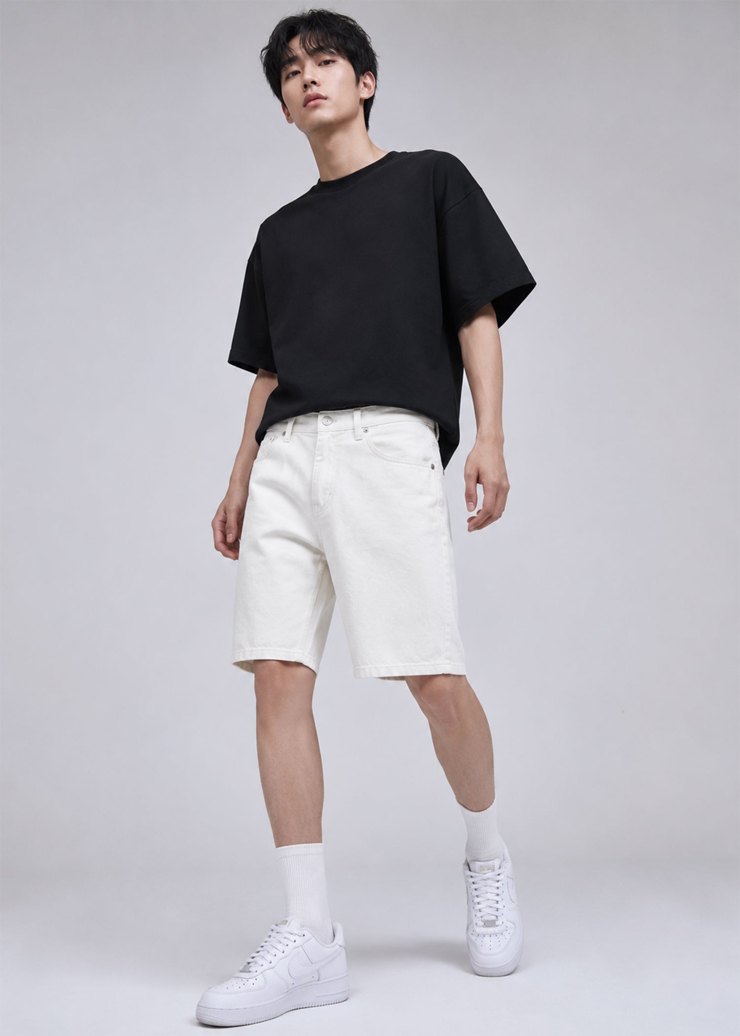 denim Shorts in White