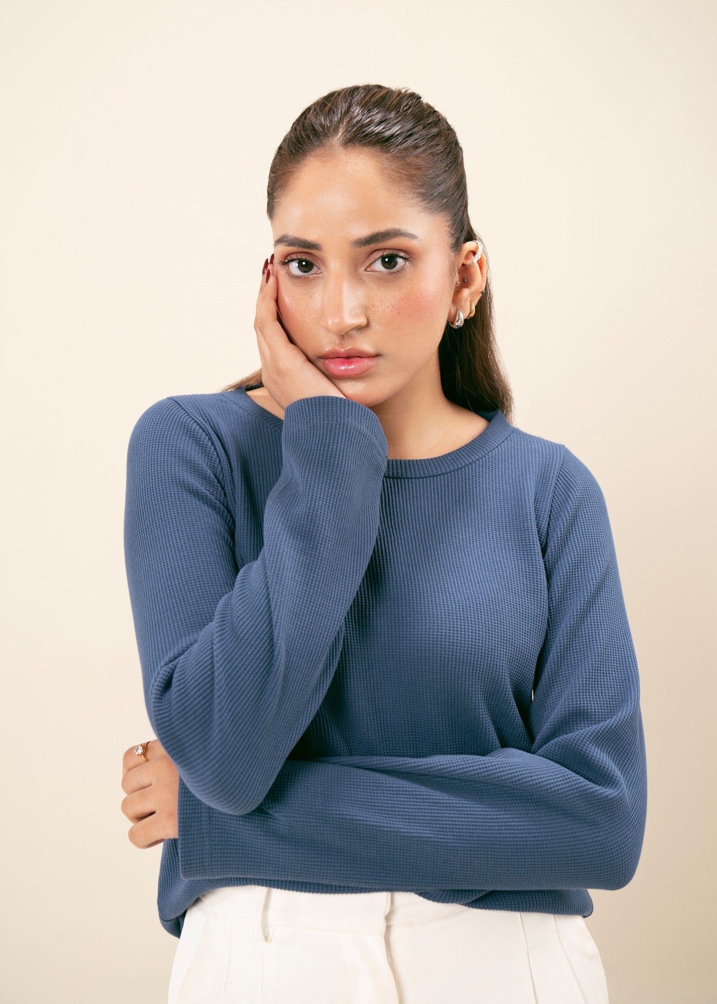 cotton viscose Sweater in Blue