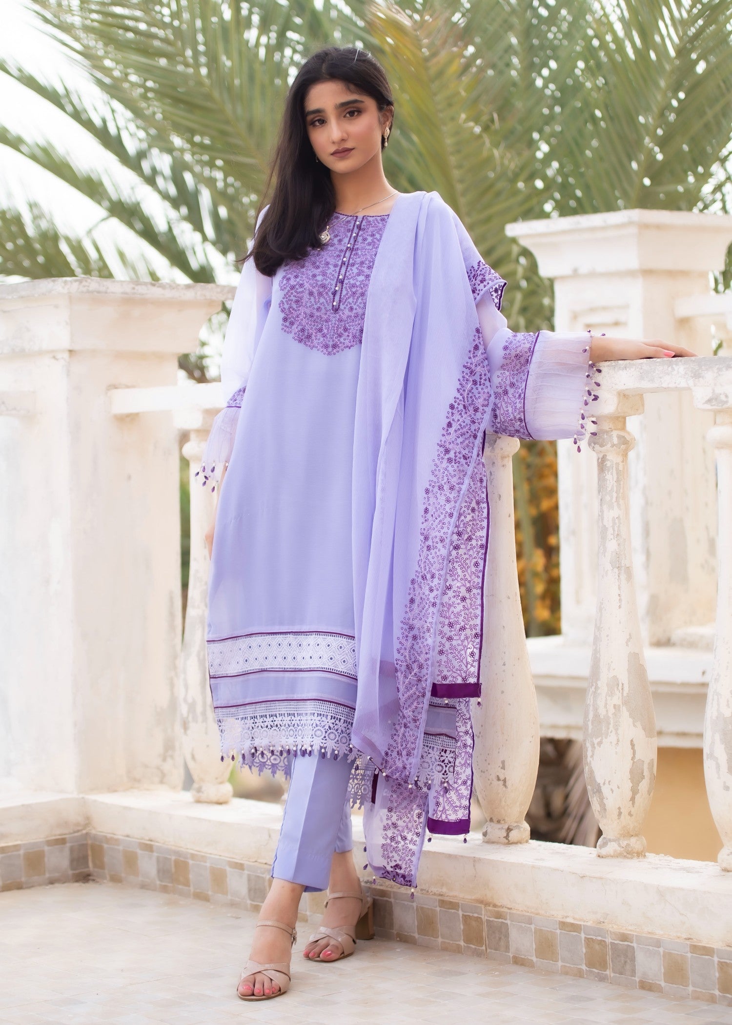 chiffon Unstitched in Lavender mist
