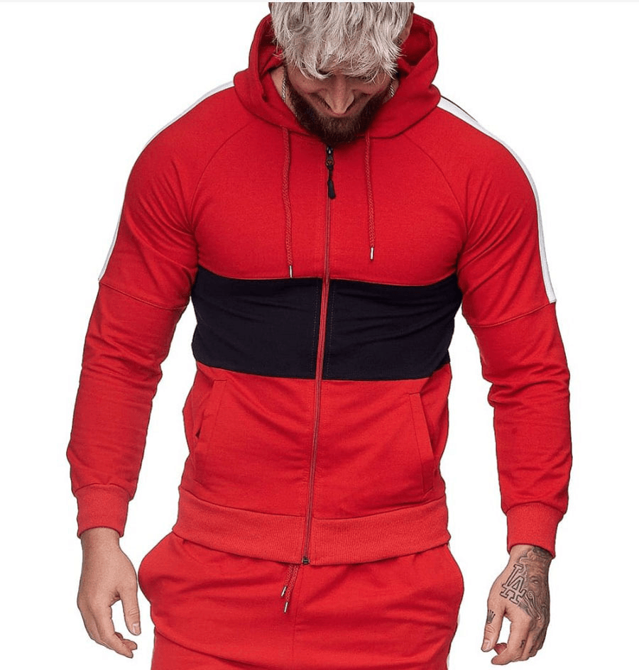 Men'S Slim Sports Cardigan Sweater Color Block Fashion Casual Jacket Tops
