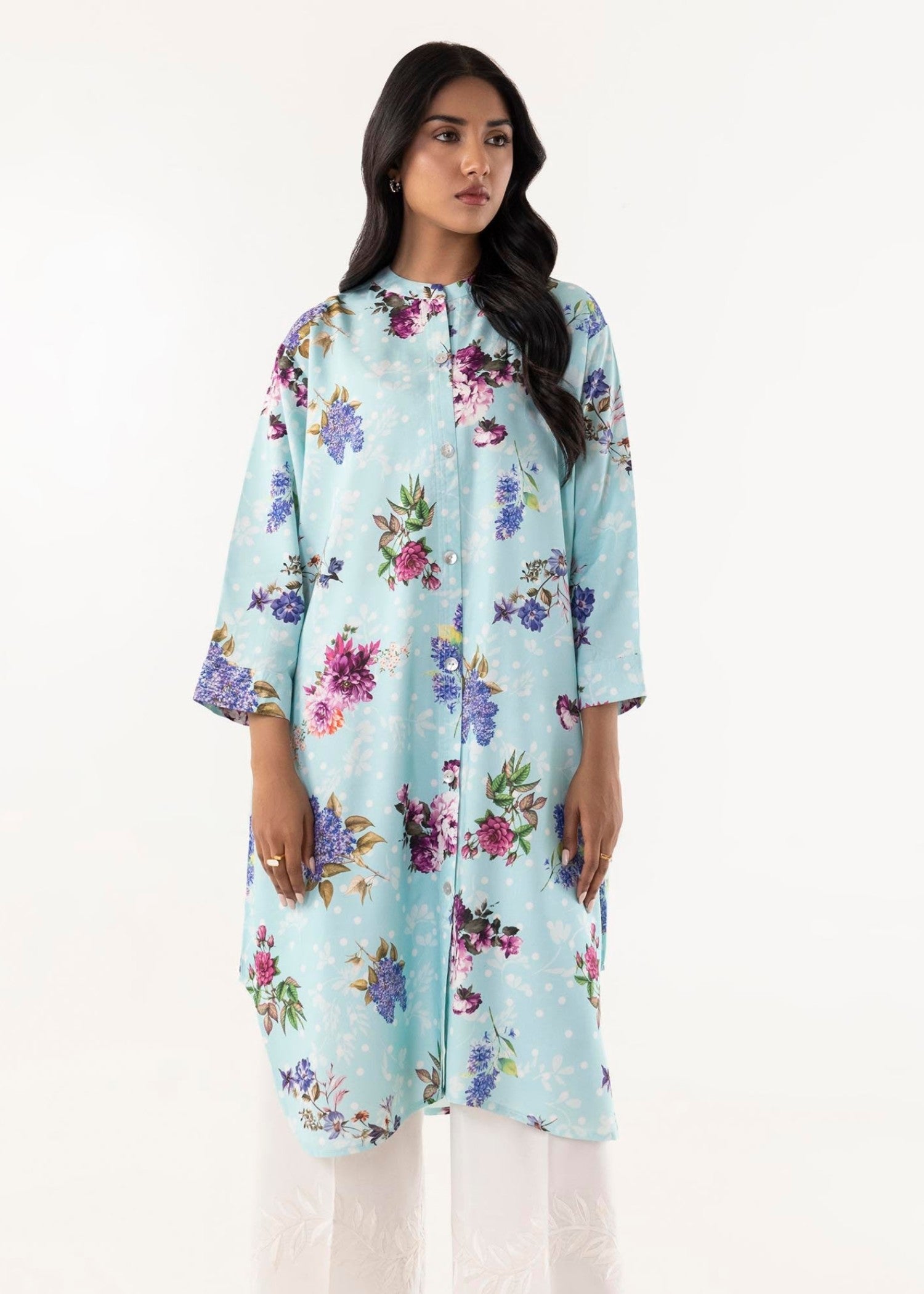 linen Kurti in Light blue