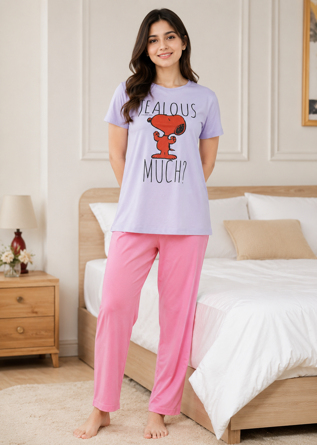 single jersey knit T Shirt in Lilac