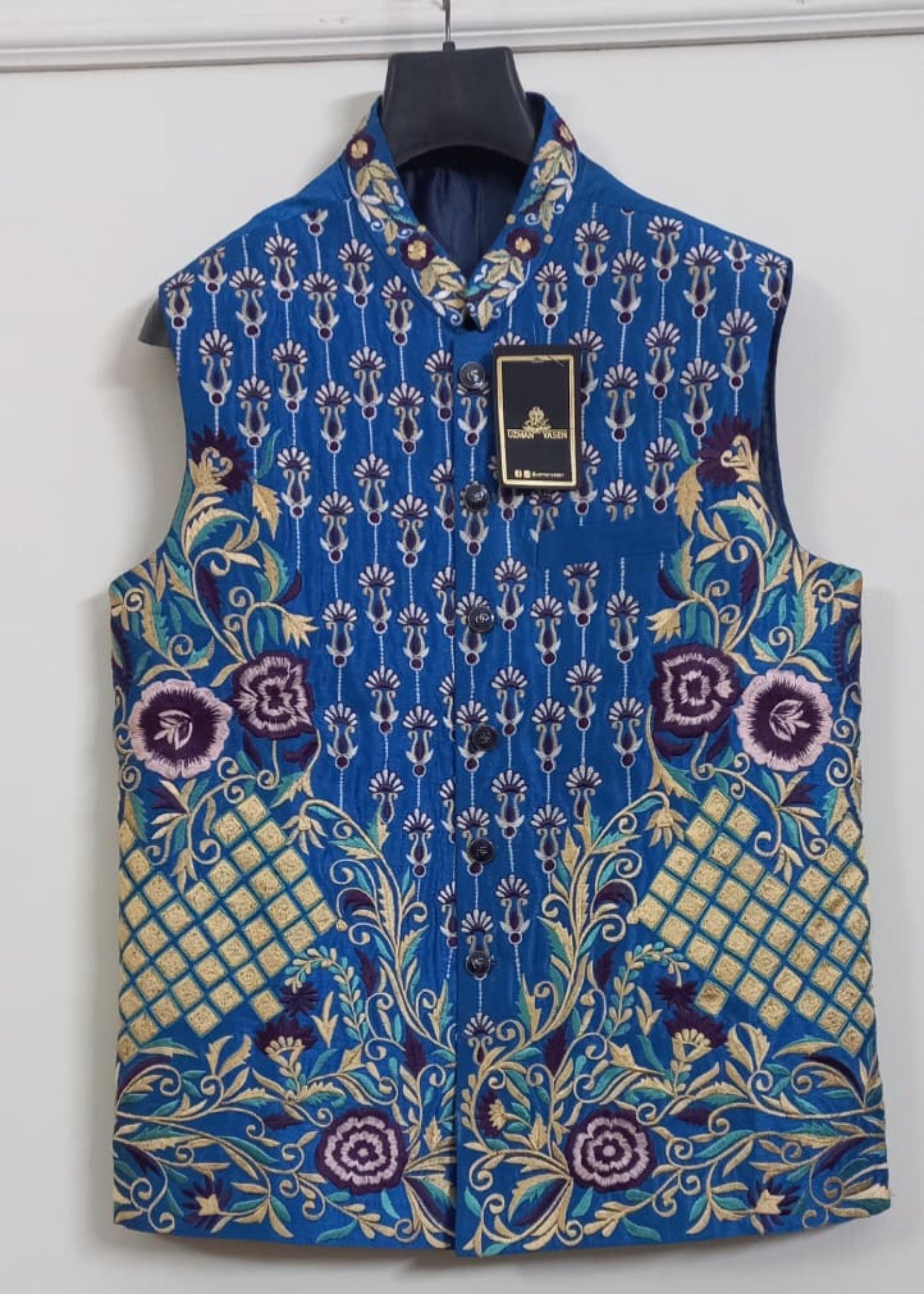 silk Waistcoat in Blue