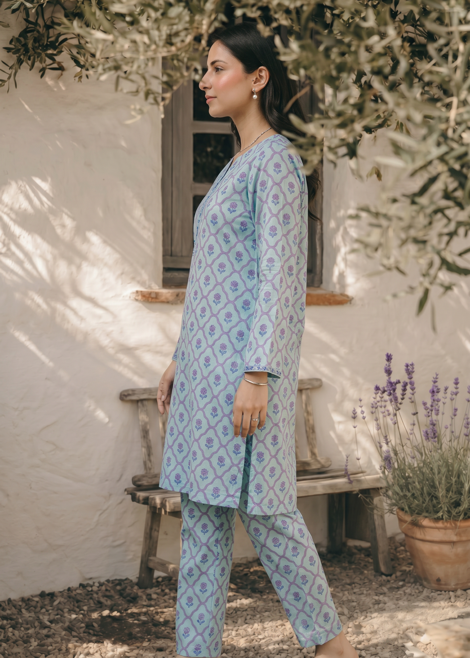 lawn Co Ord Sets in Light blue