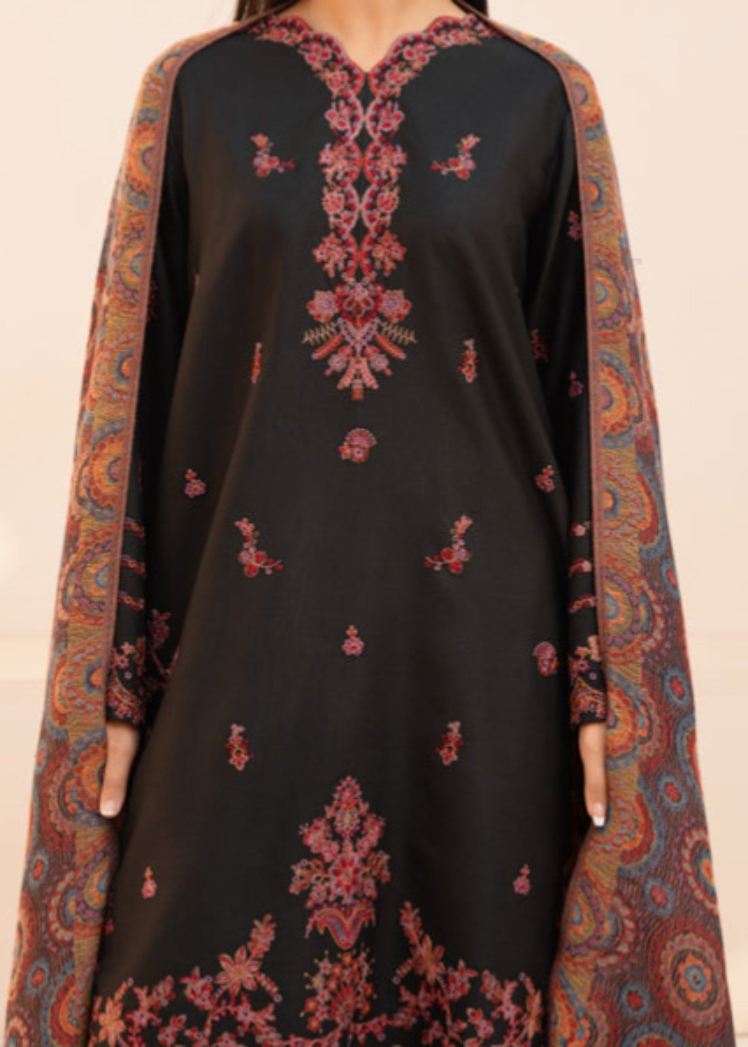 dhanak Kurta Set in Jet black