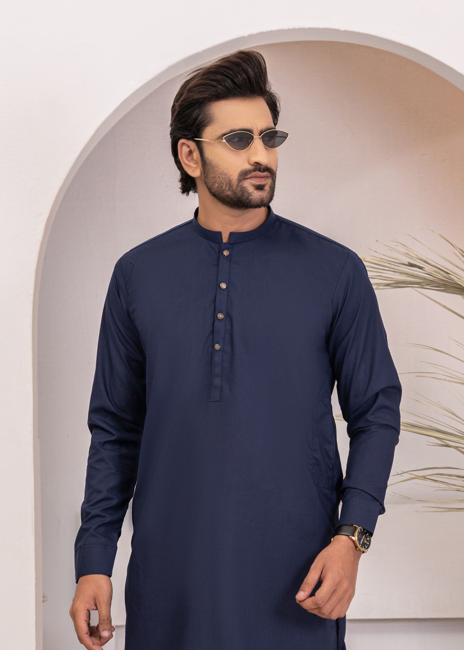 wash & wear Shalwar Kameez in Midnight blue