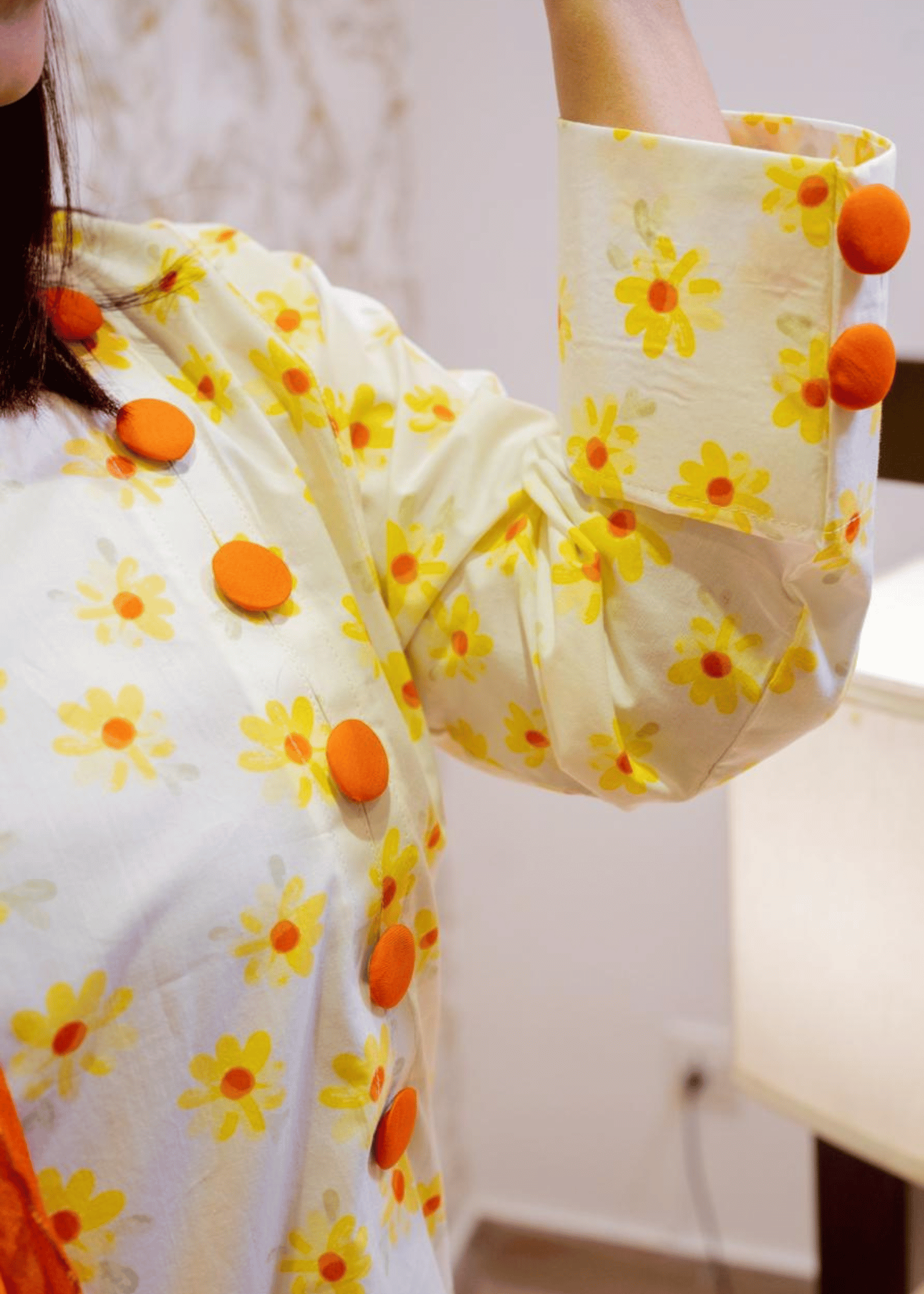 cotton Co Ord Sets in White, orange