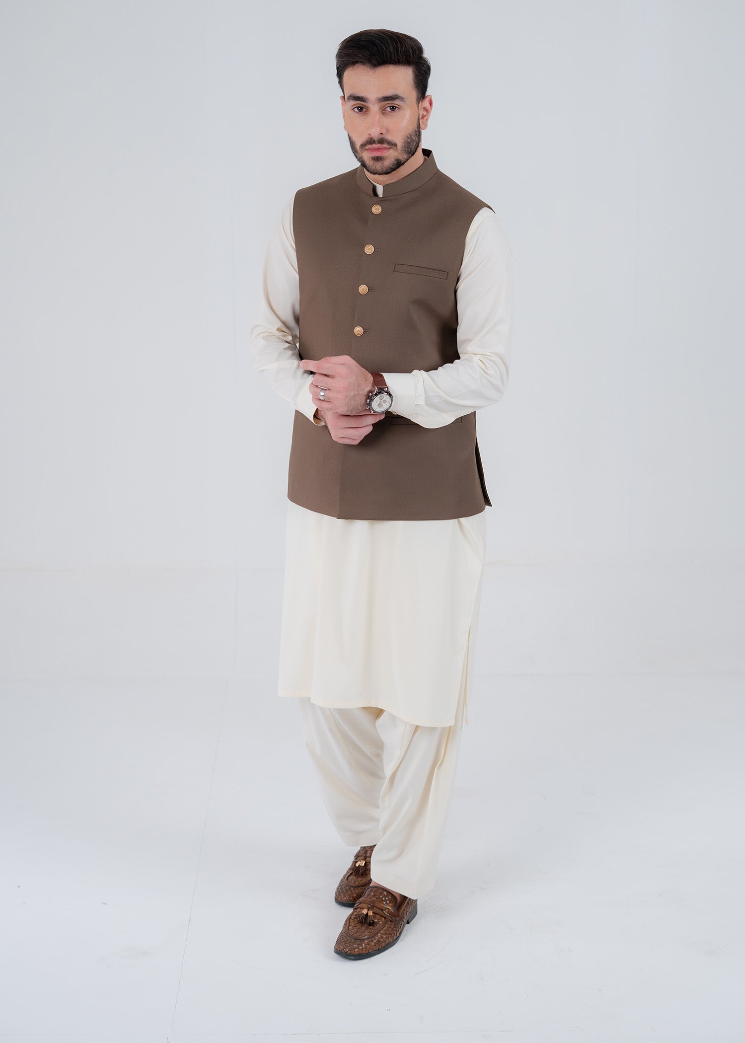 suiting Waistcoat in Chocolate brown
