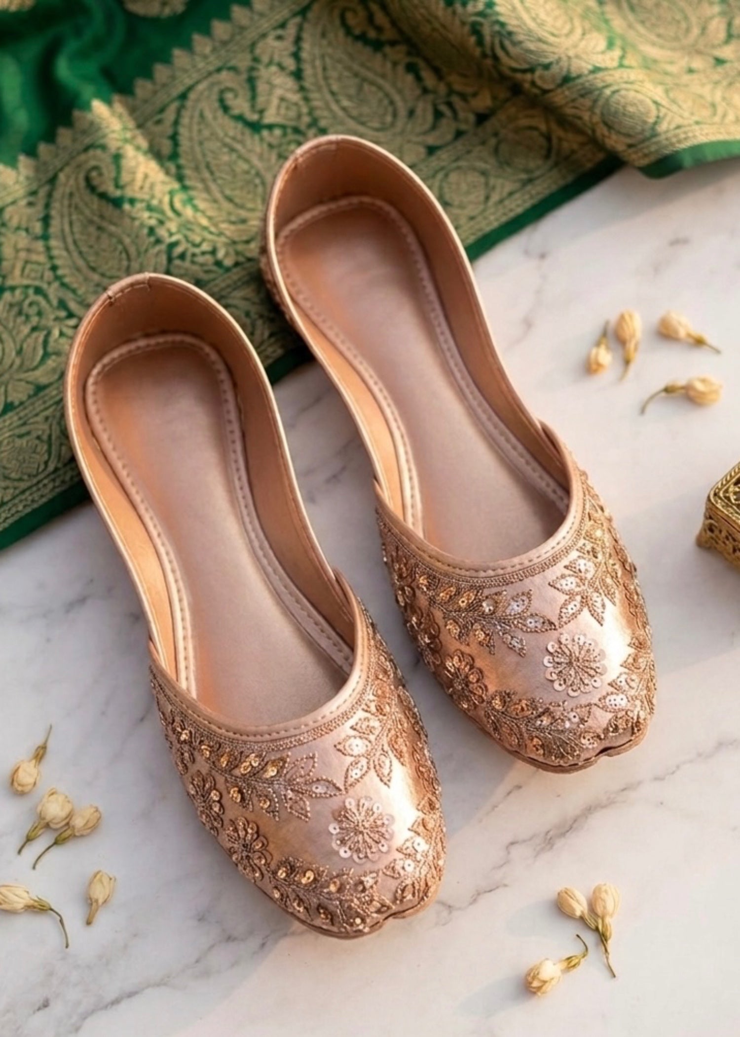 Khussa in Peach pink by - High Quality Women Khussa XPW2117