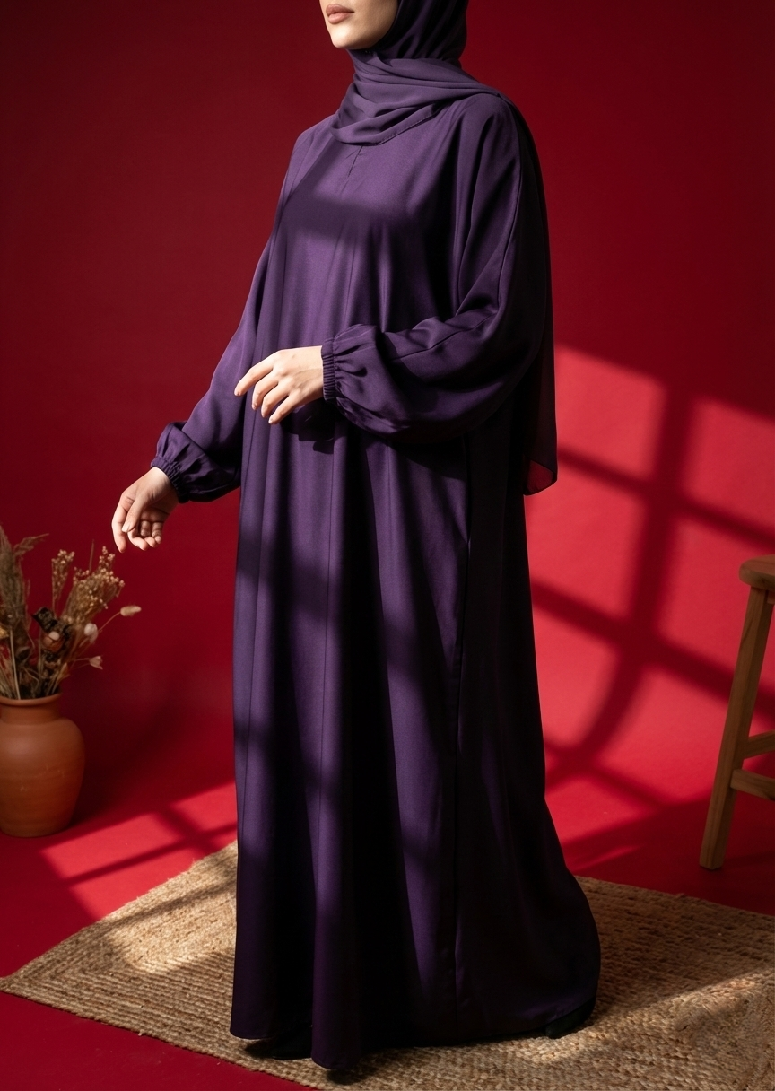 nidha Abaya in Purple