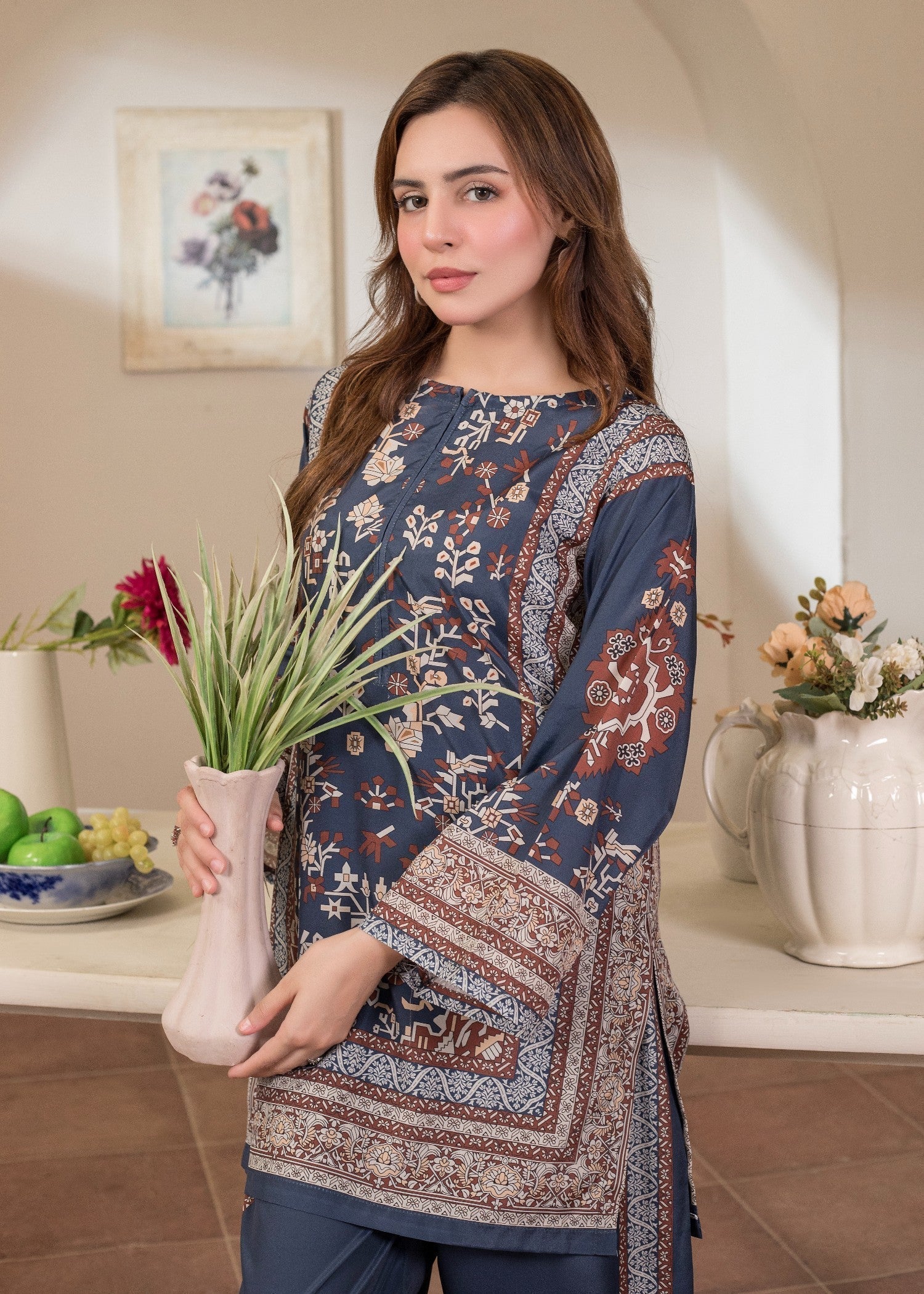 polyester crepe Co Ord Sets in Navy blue