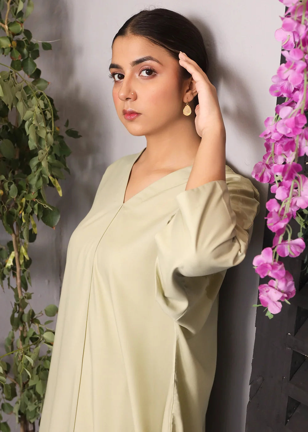 polyester Co Ord Sets in Sage green