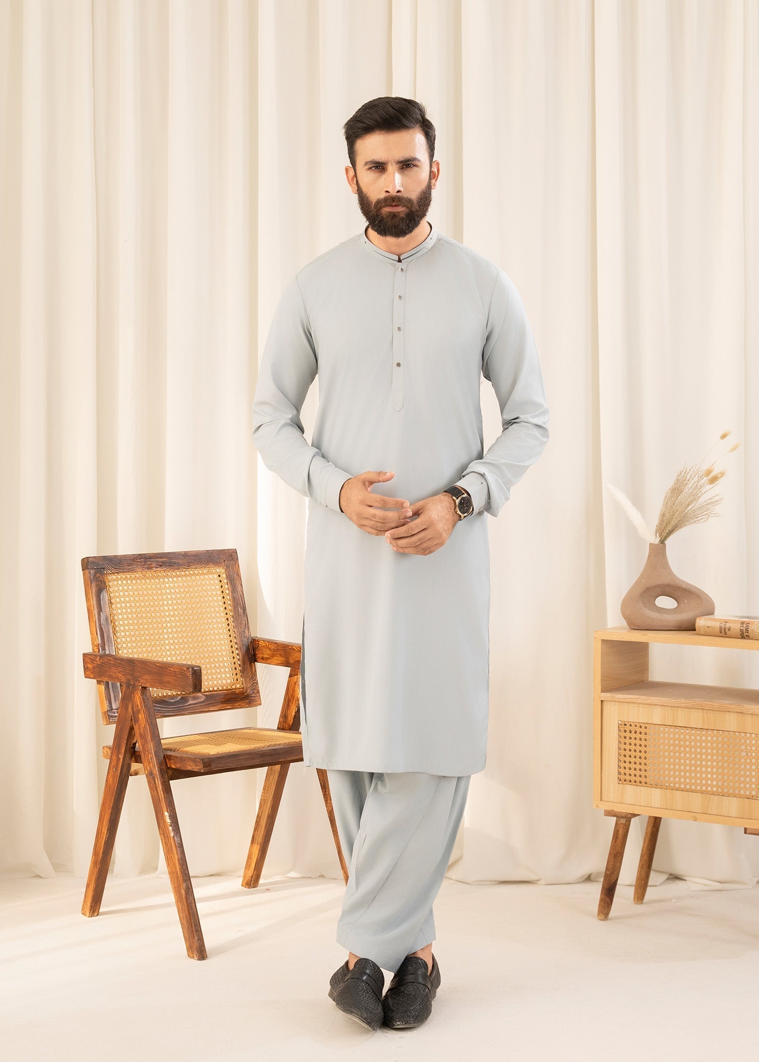 wash & wear Shalwar Kameez in Sky blue by Buraq