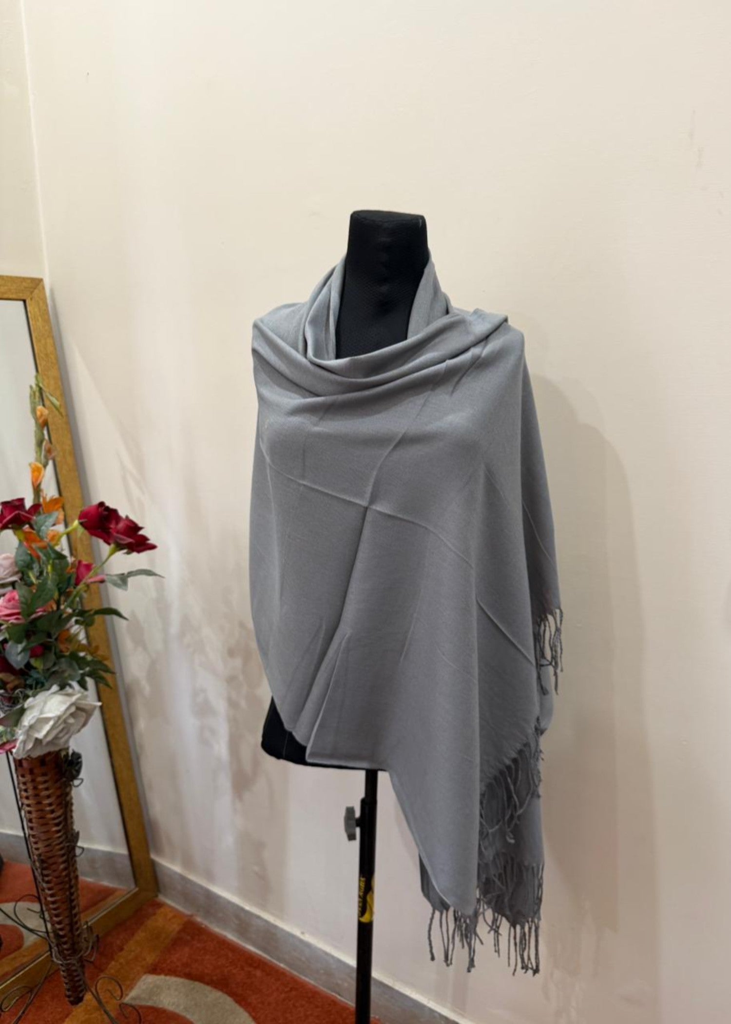 cashmere wool Hijab in Dark grey