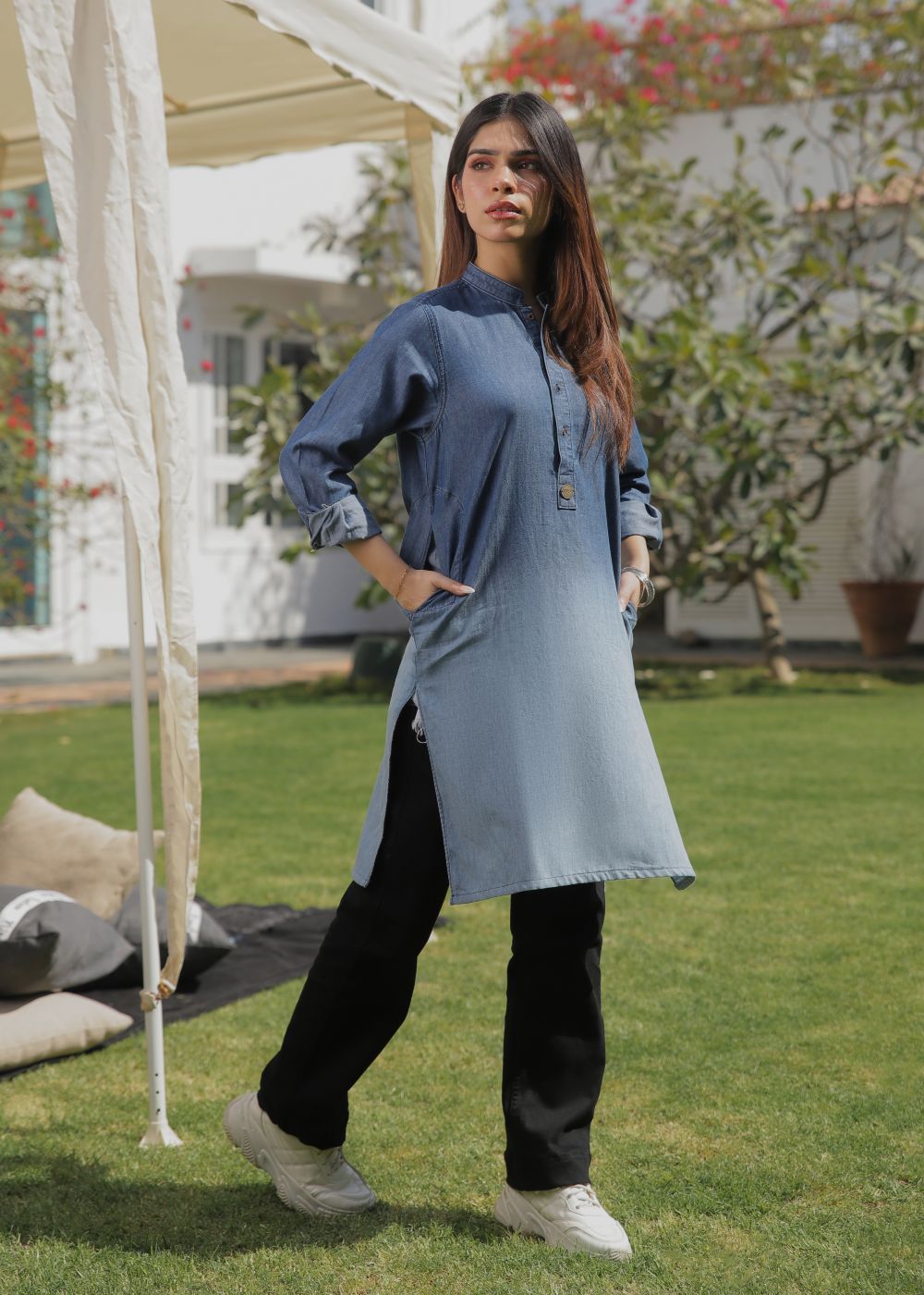 denim Kurti in Dark blue