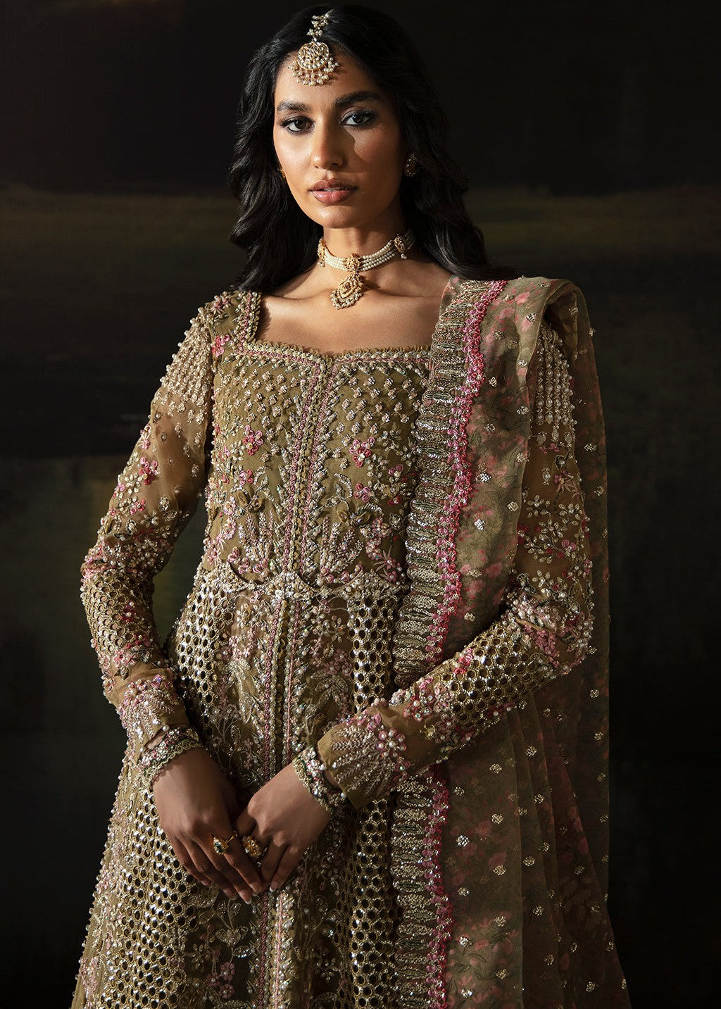 net Maxi in Olive green
