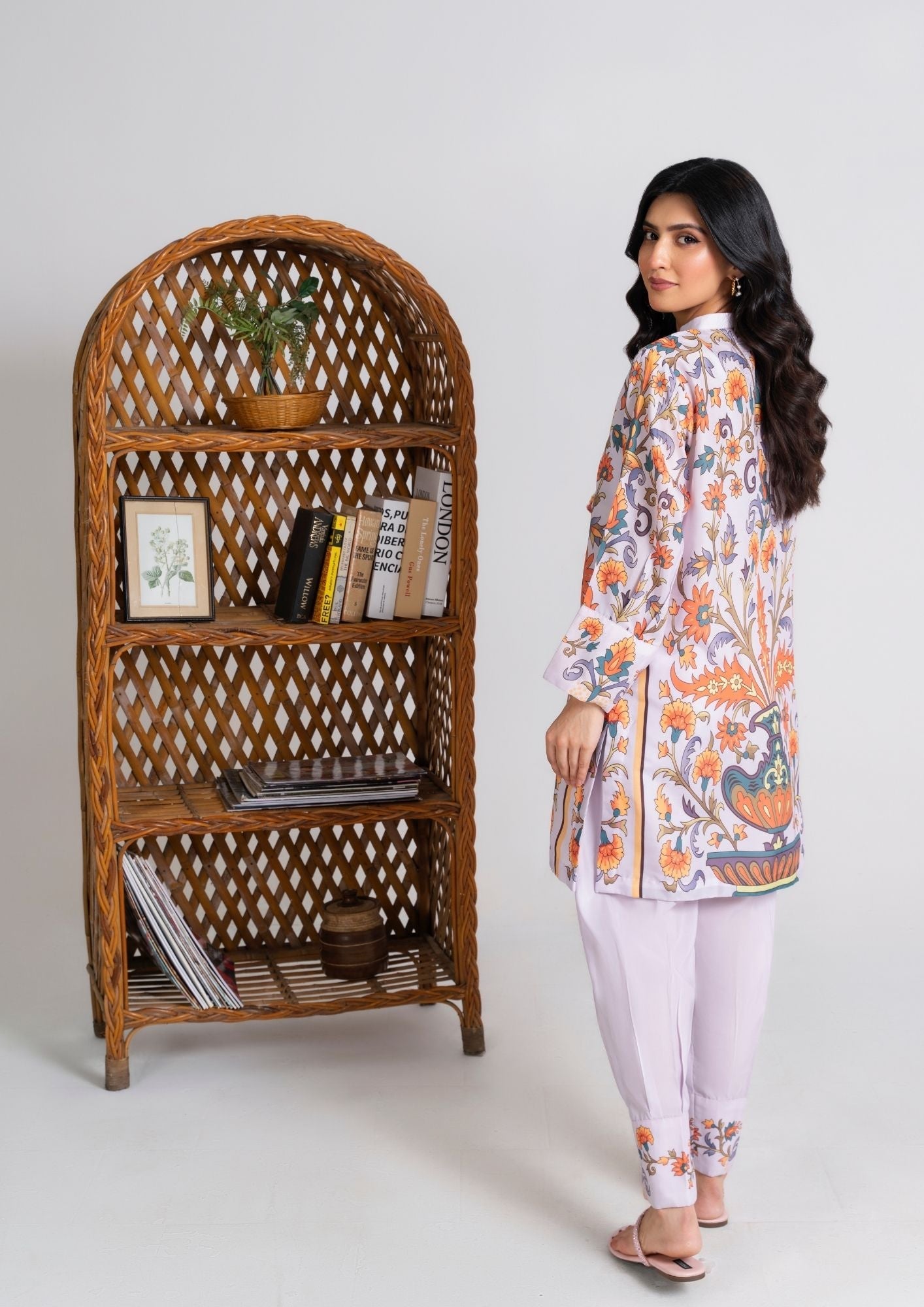 swiss cotton Kurta Set in Lilac