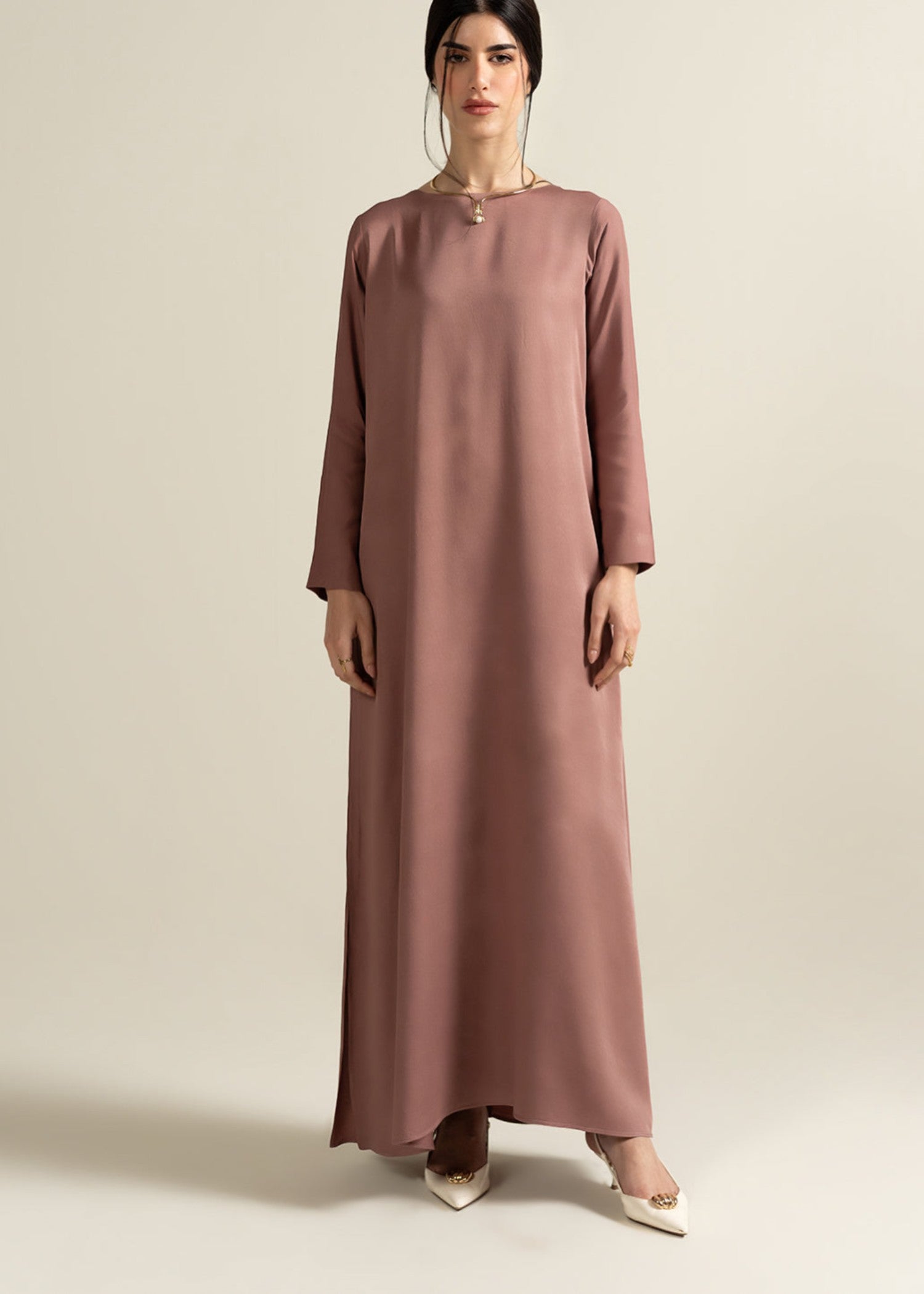 viscose Maxi in Mauve pink