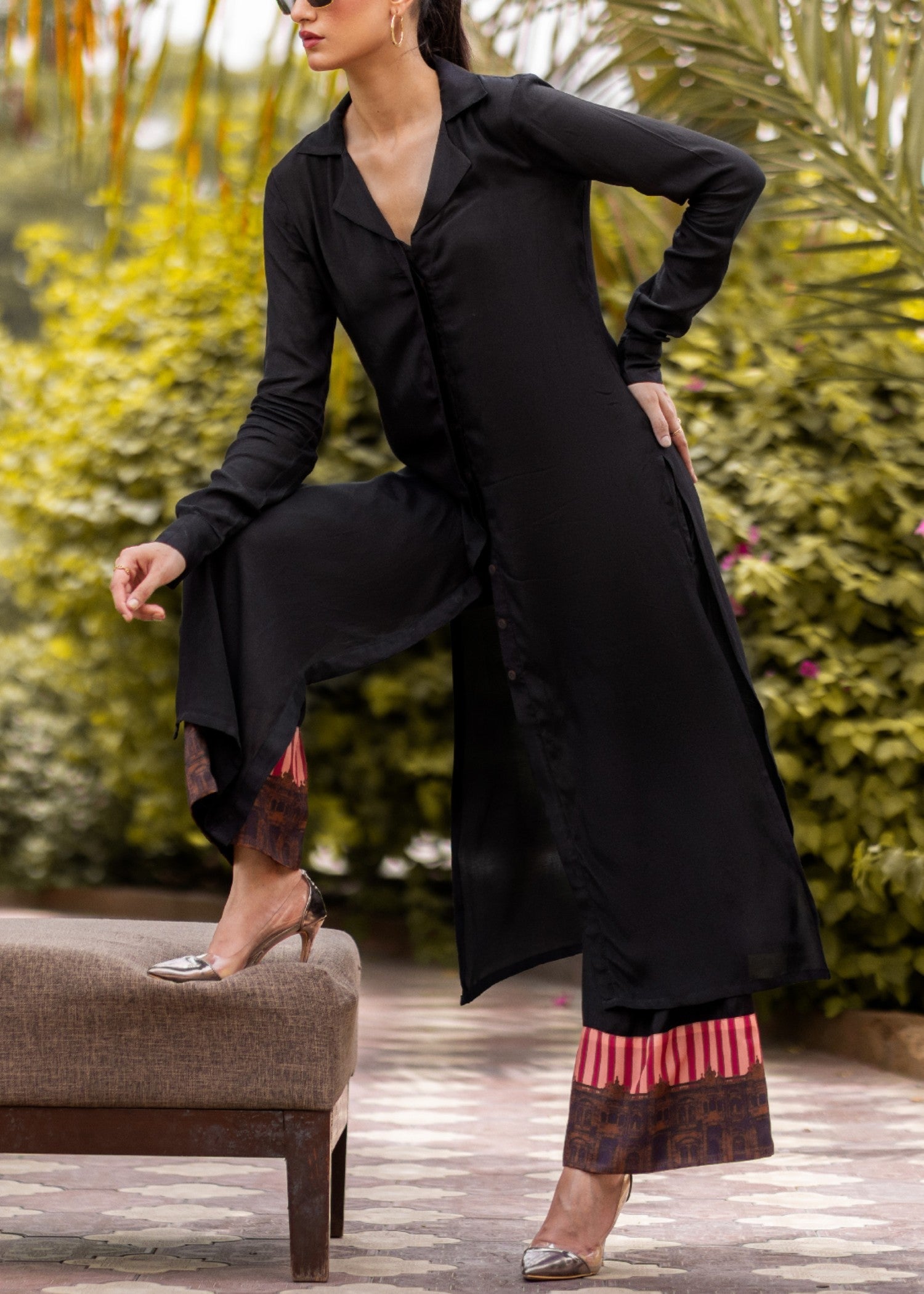 cotton voile Co ord Sets in Black