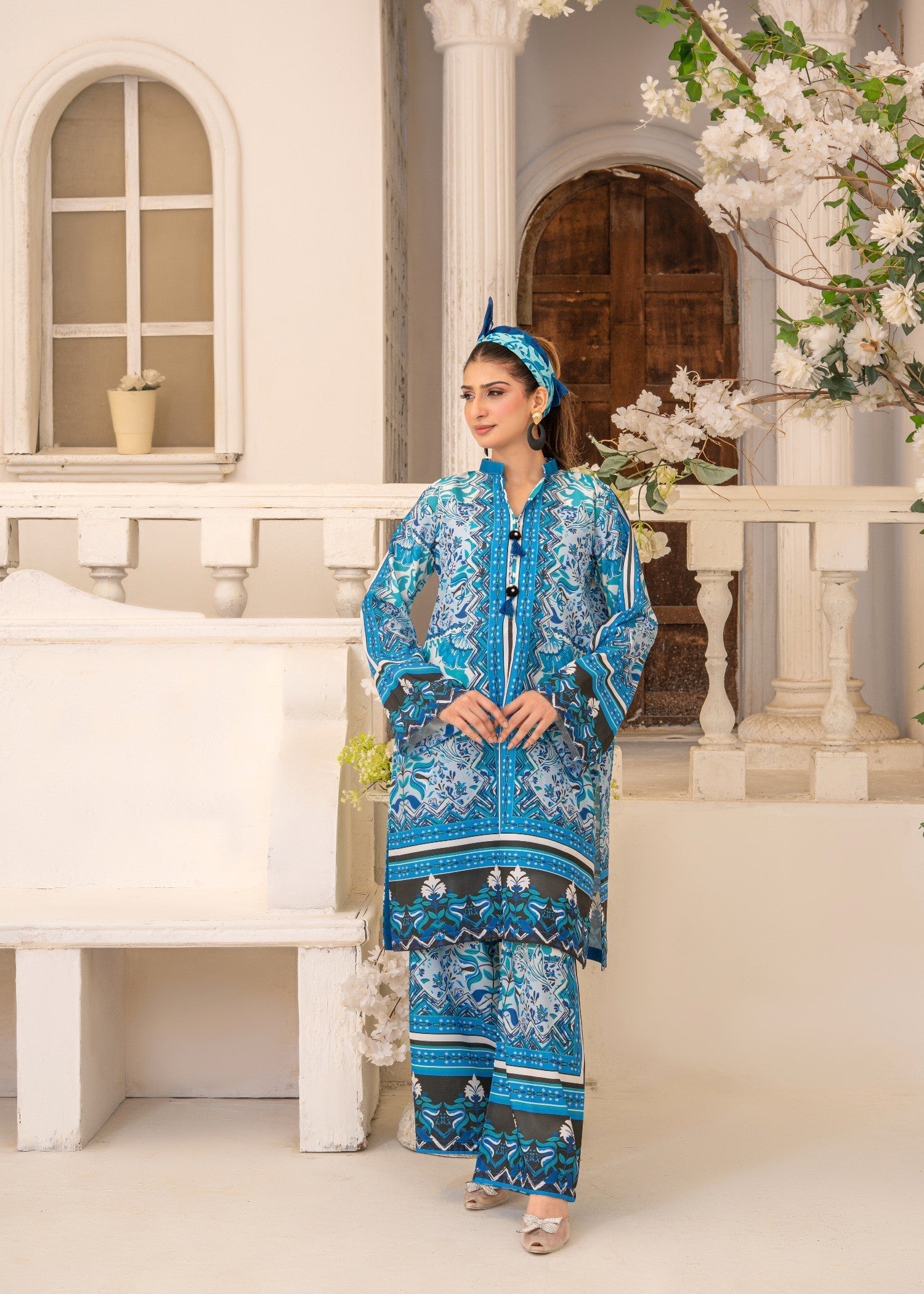 swiss lawn Co Ord Sets in Sky blue, blue
