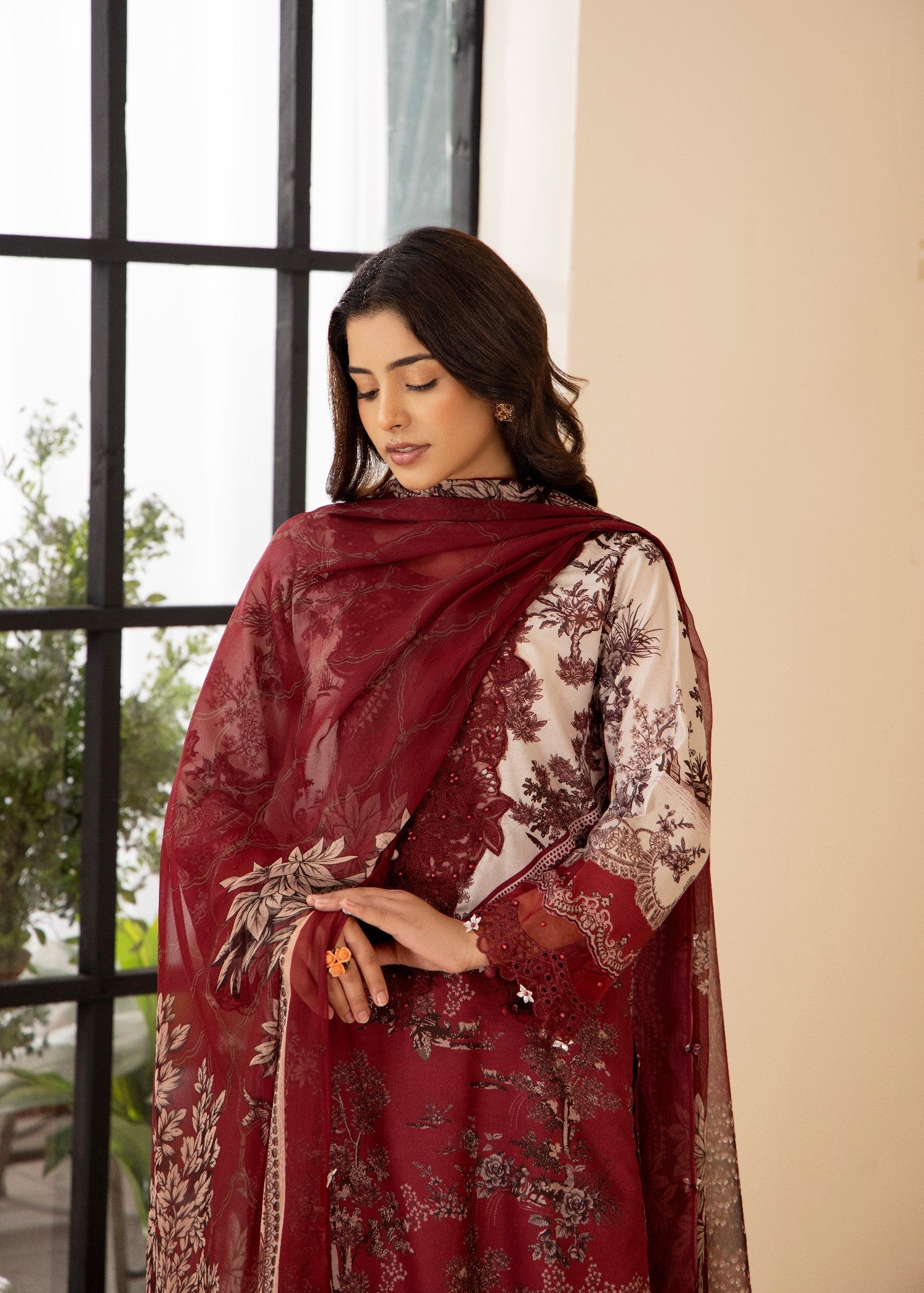 poly silk Kurta Set in Maroon