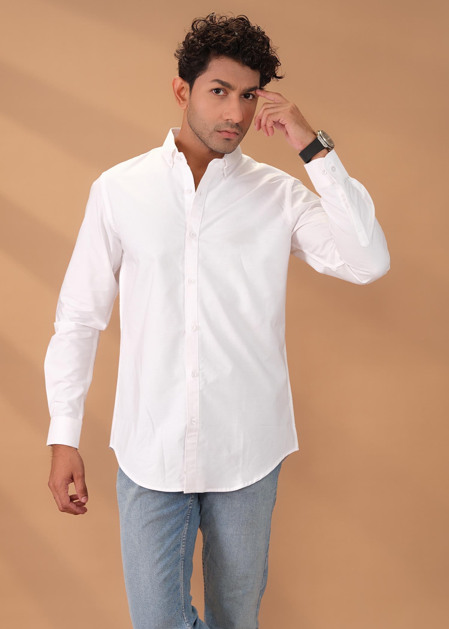 cotton Casual Shirt in White