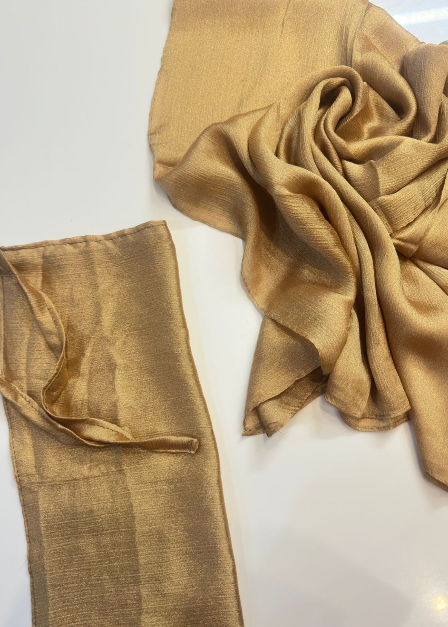 banarsi silk Hijab in Sand brown
