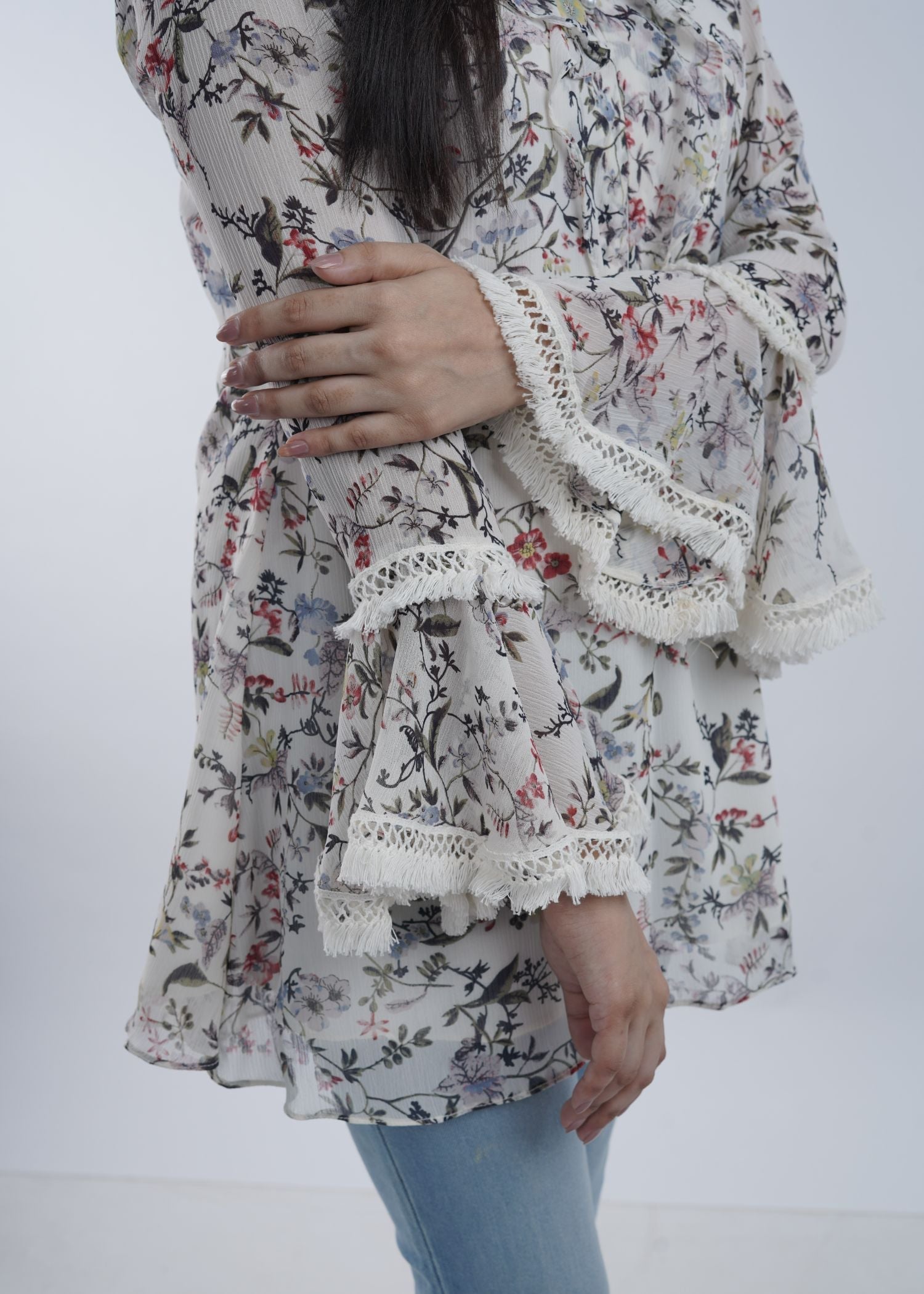 chiffon Tunic in Off-white