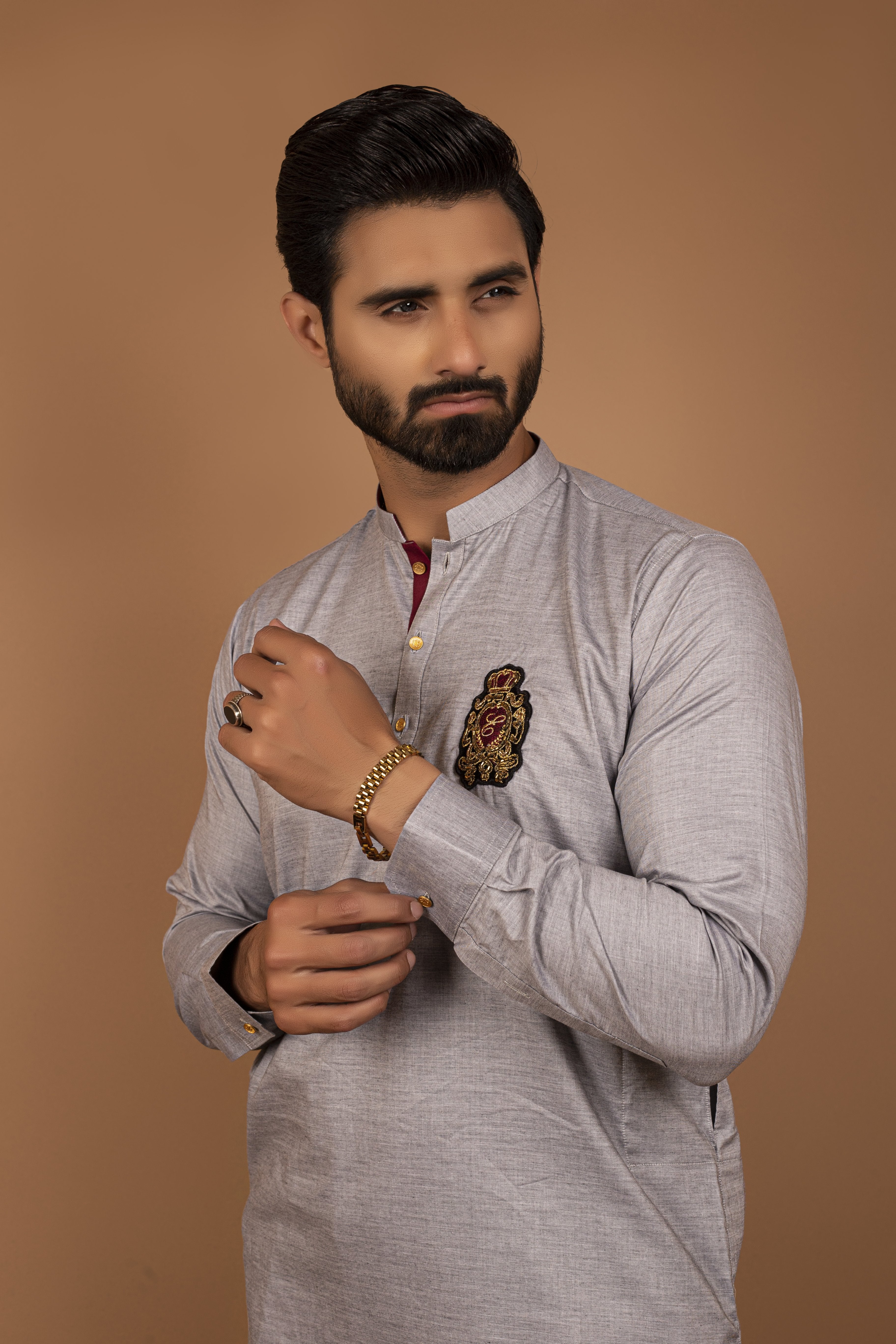 wash & wear Kurta Set in Silver