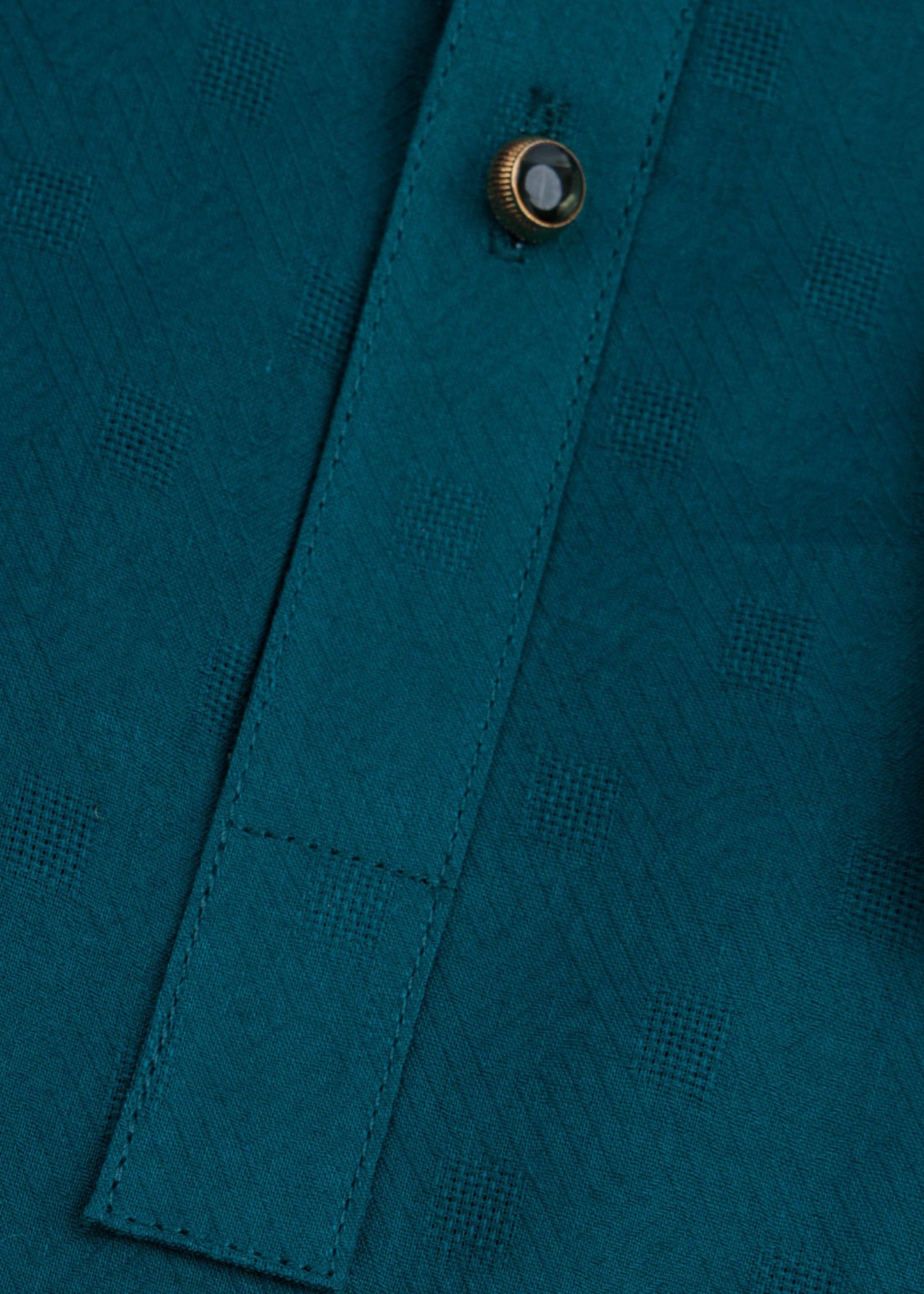 self jacquard Kurta in Teal by Atiq Ur Rehman