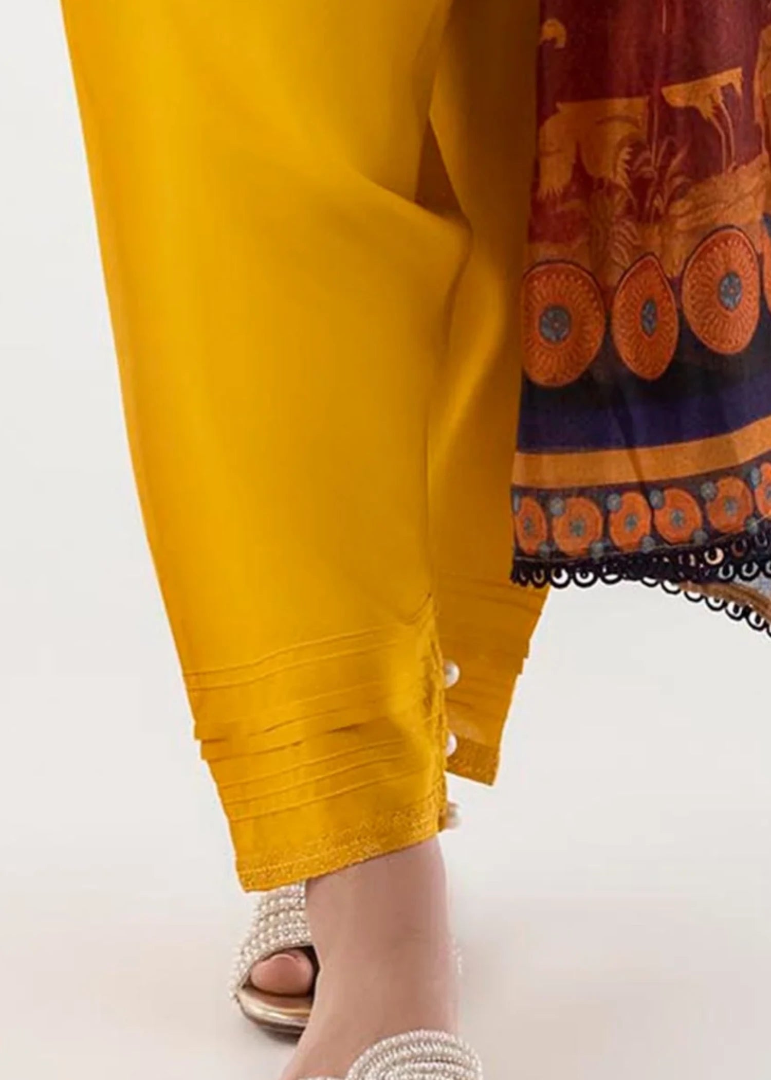 linen Shalwar in Mustard