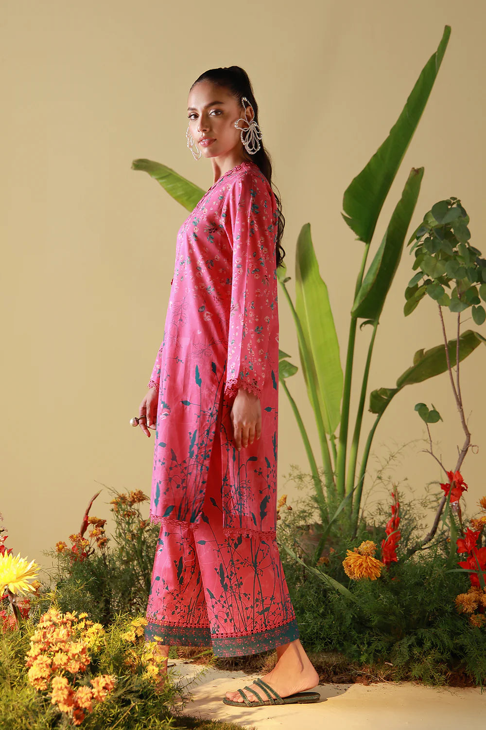 Mirha 2PC Lawn – Pink Poppy
