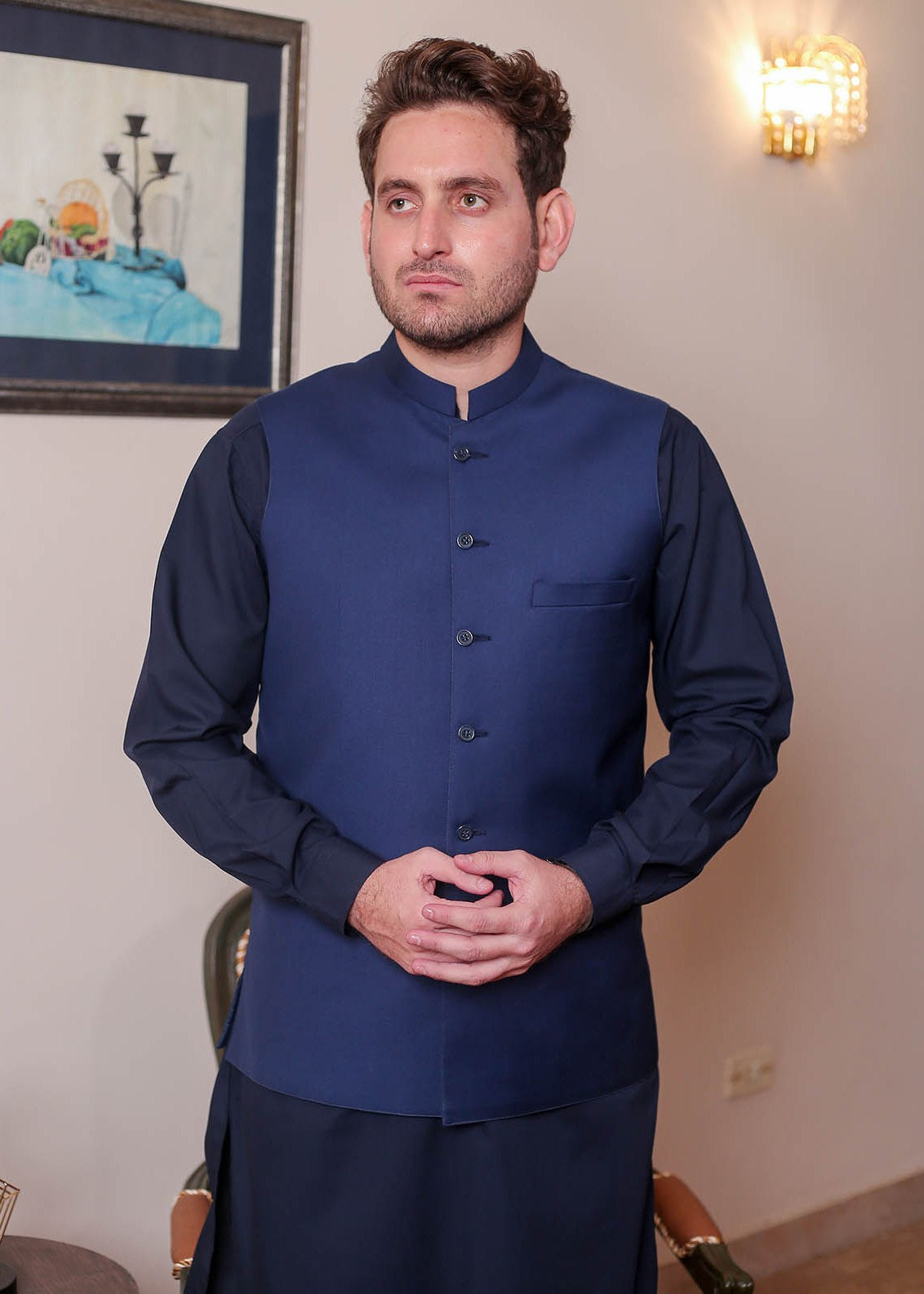 suiting Waistcoat in Royal blue