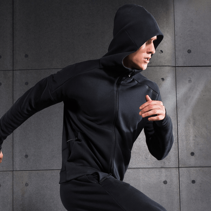 Sports Jacket Men'S and Women'S Long Sleeved Hooded Sweater Zipper Cardigan